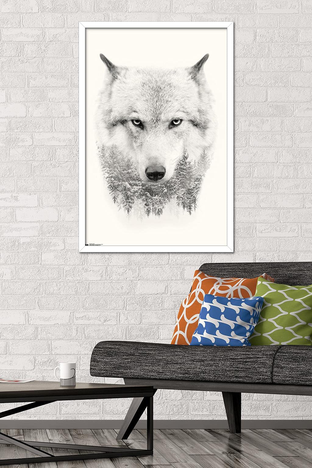 Trends International Wolf - Trees Wall Poster, 22.375'' X 34'', White Framed Version