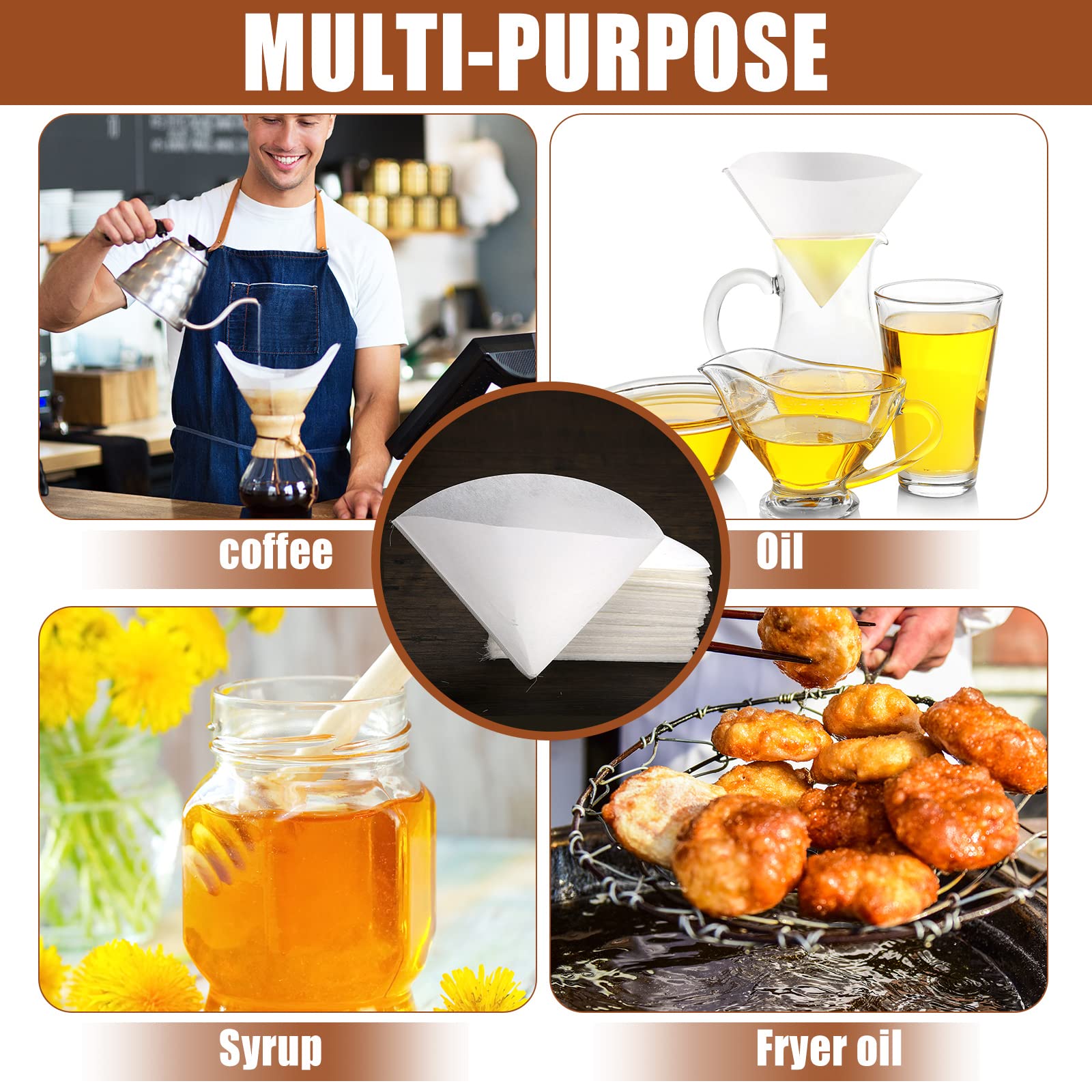 Yexiya 150 Pieces 10 X 10 Inches White Cone Filters Food Cooking Oil Filter Grease Filters Oil Funnel Filters For Maple Syrup Ma