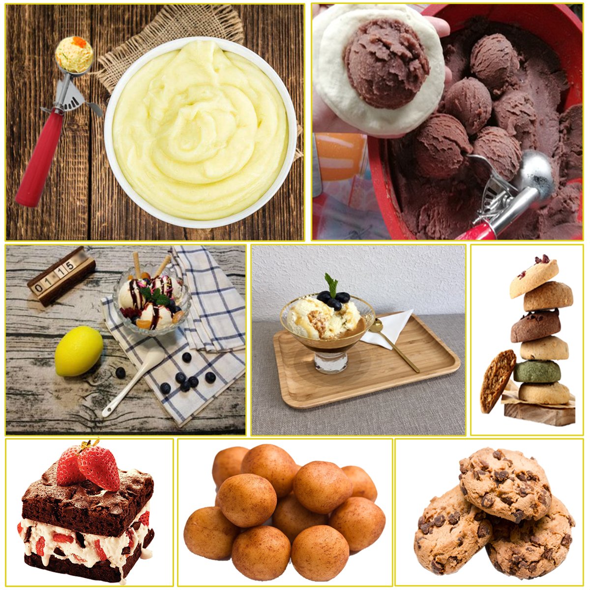 Saebye Cookie Scoop Set - 18/8 Stainless Steel Ice Cream Scoops, Set of 3 Sizes - Large, Medium, Small