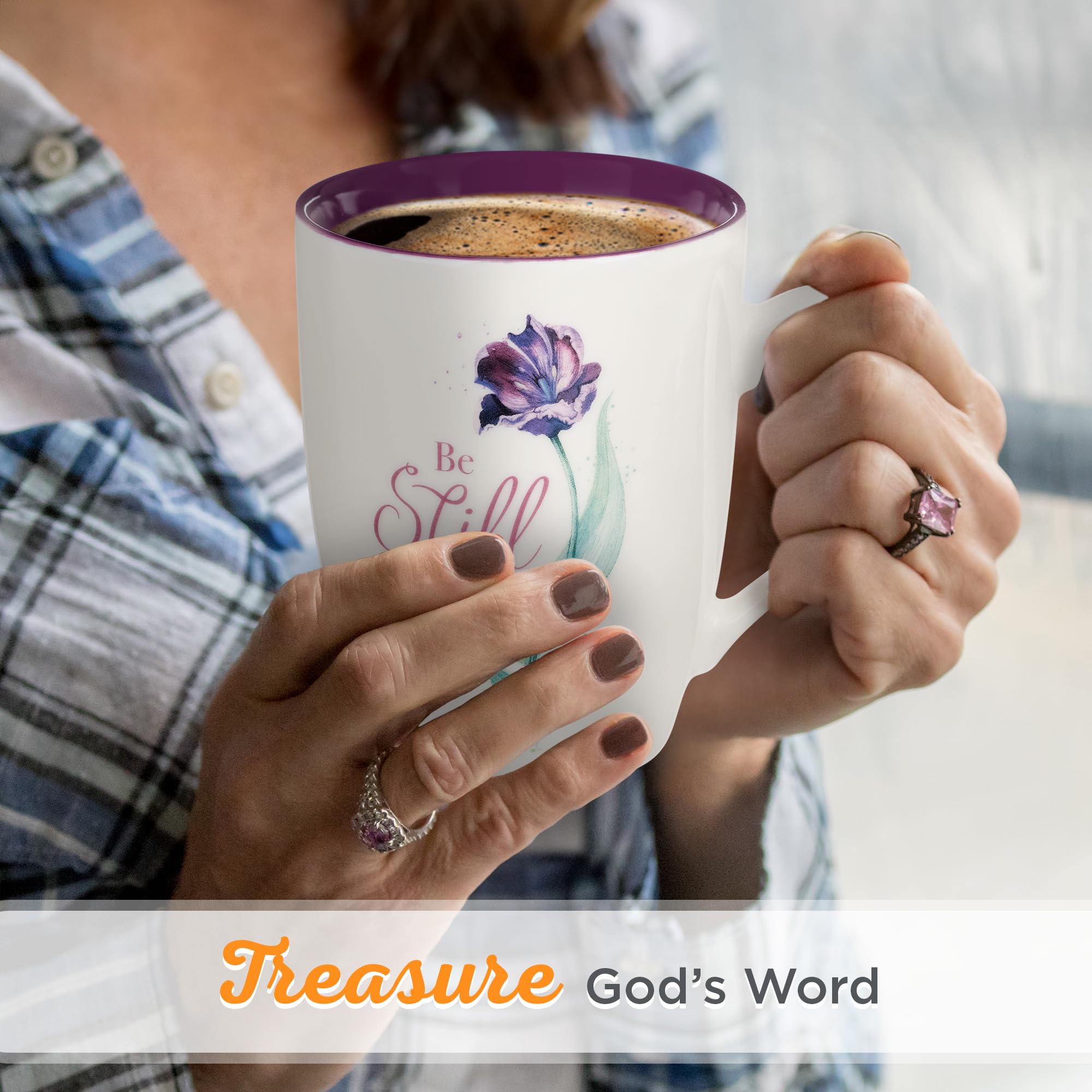 Christian Art Gifts Encouraging Scripture Ceramic Coffee & Tea Mug for Women: Be Still & Know Inspirational Psalm Bible Verse, M