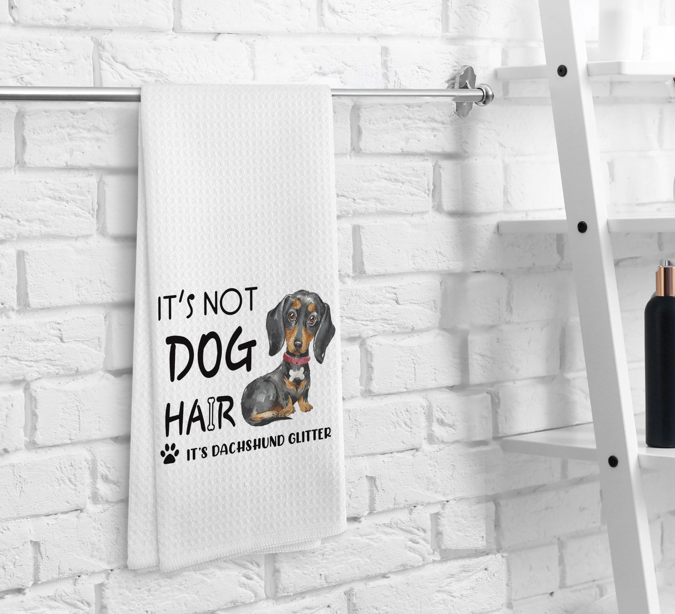 NOQL Dachshund Kitchen Towels and Dishcloths, Wiener Dog Gifts for Women, 1624 Inches(Dachshund-4)