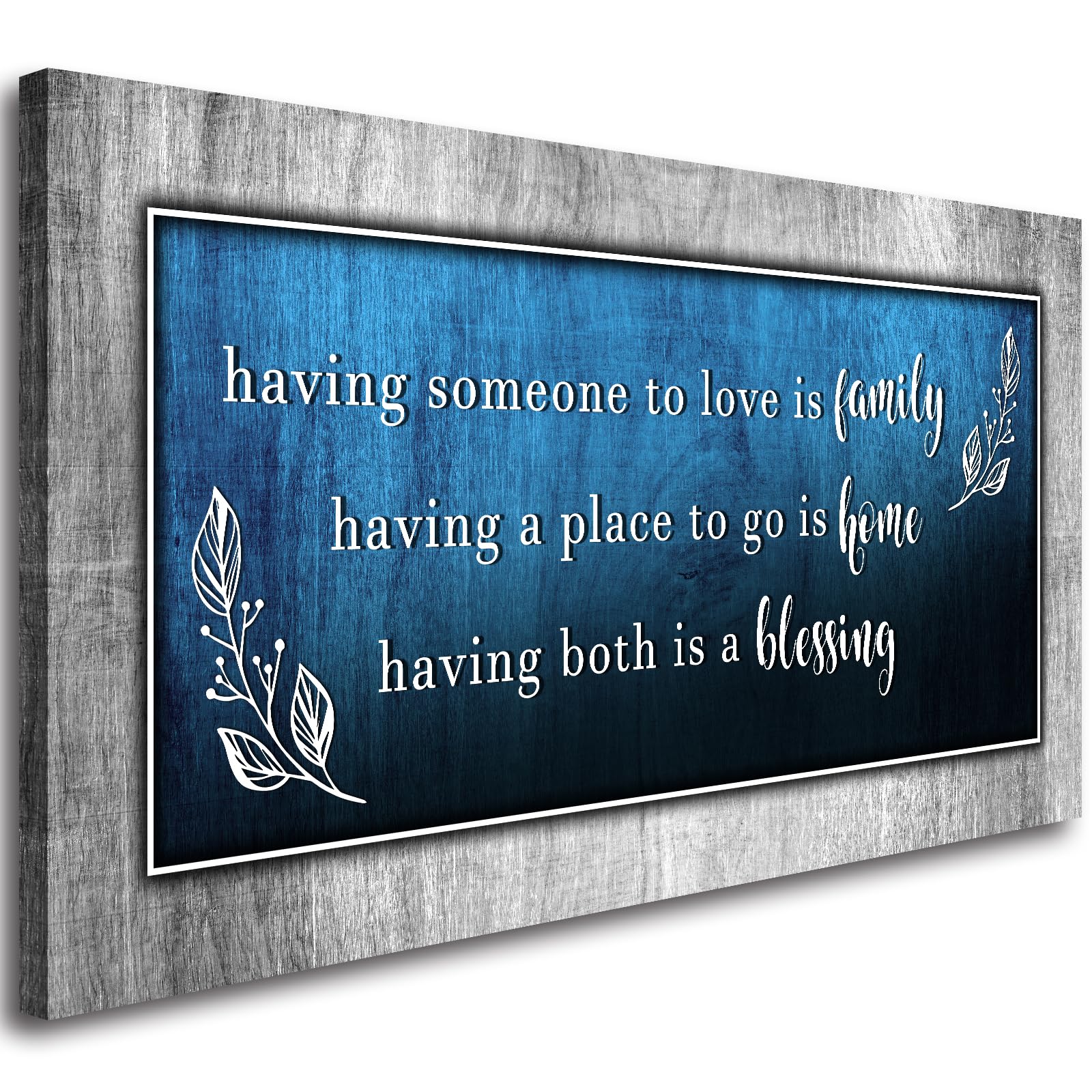 Family Canvas Wall Art-Family Home Blessing Inspirational Quote Wall Pictures-Having Someone To Love Is Family,Positive Sayings