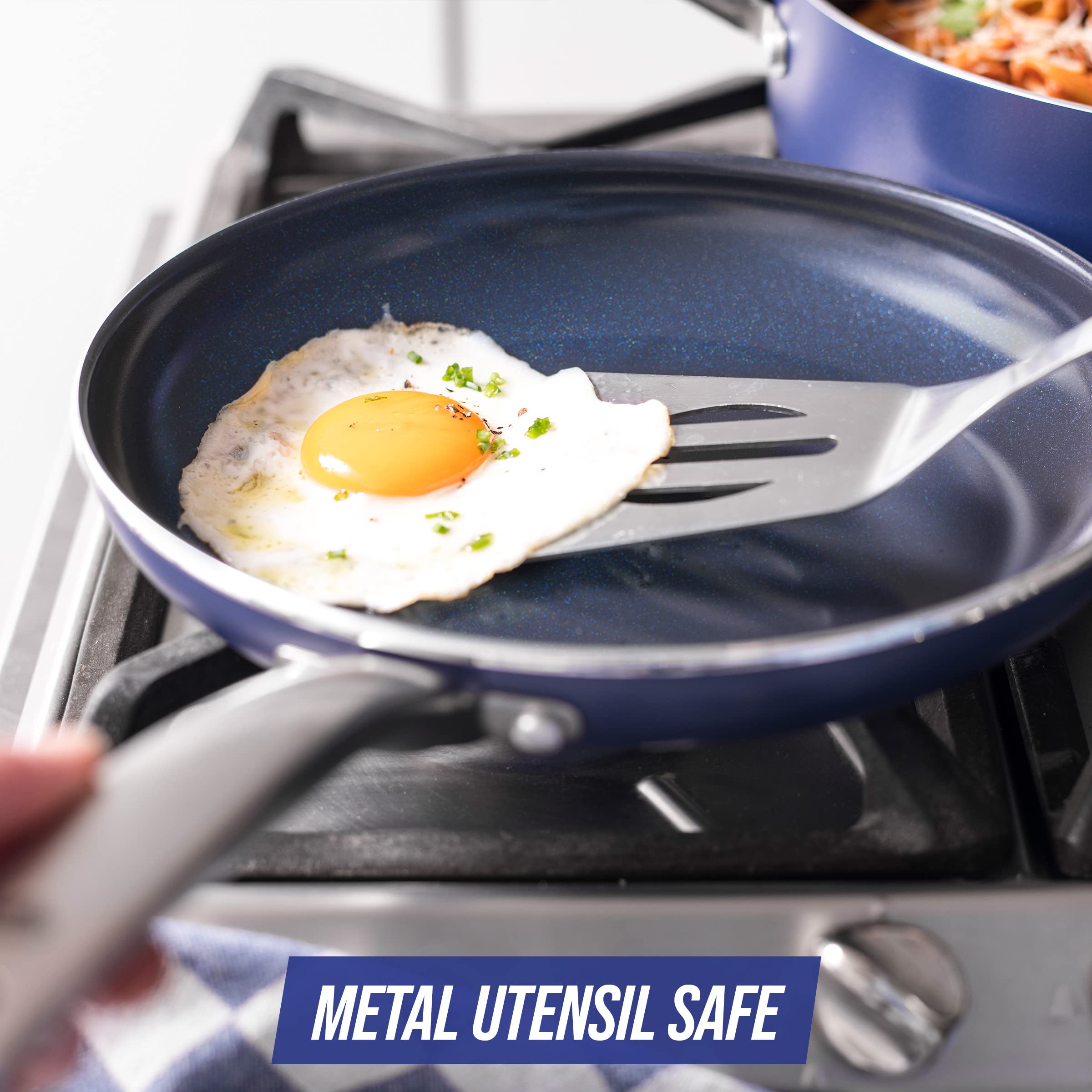 Blue Diamond Cookware Diamond Infused Ceramic Nonstick 8'' Frying Pan Skillet, Induction, Pfas-Free, Dishwasher Safe, Oven Safe,