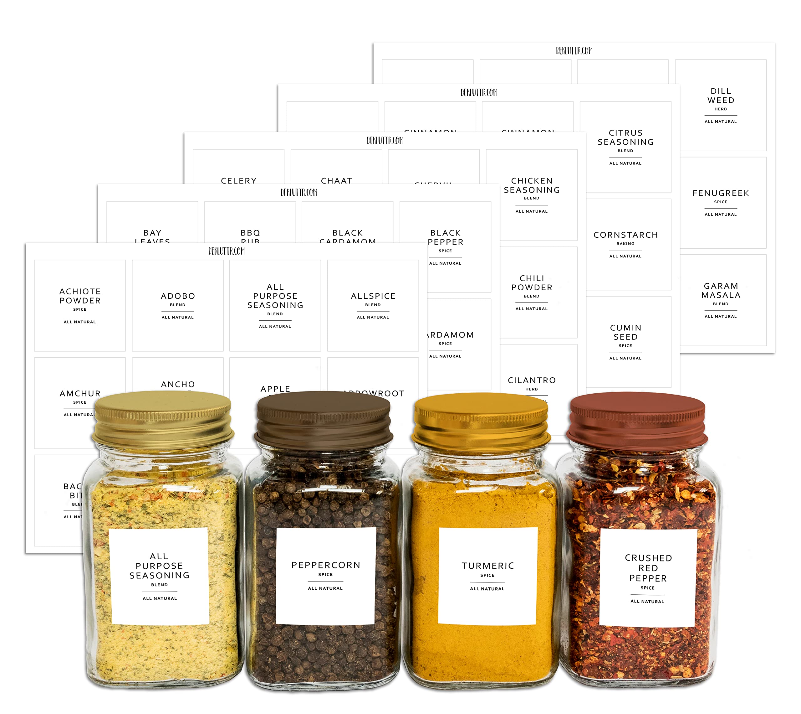 Dekluttr Minimalist Labels Set (Spices 1)