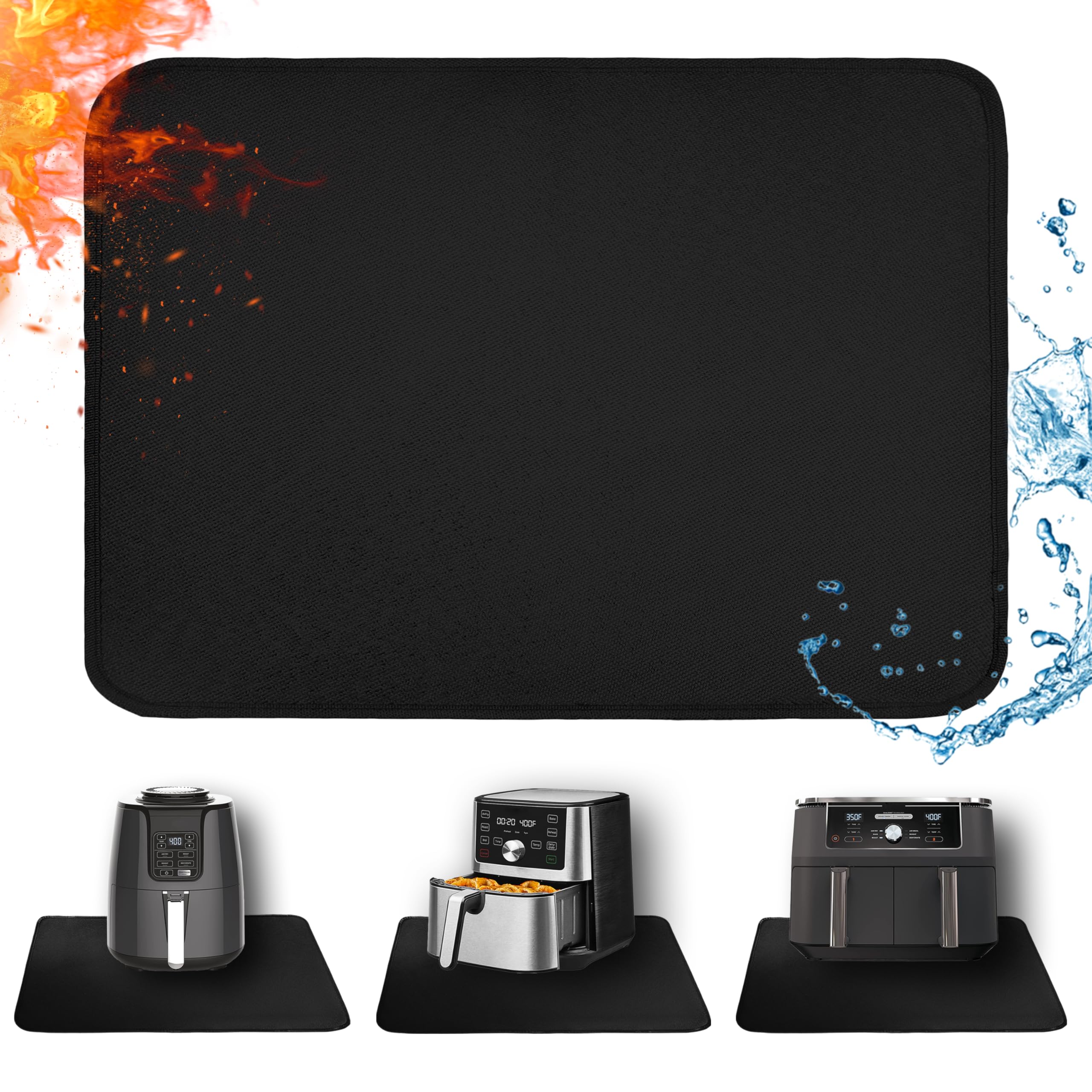Amerbro Air Fryer Mat for Air Fryer, 24 x 36in Heat Resistant Mat for Countertop, Fireproof Silicone Countertop Protector Applia