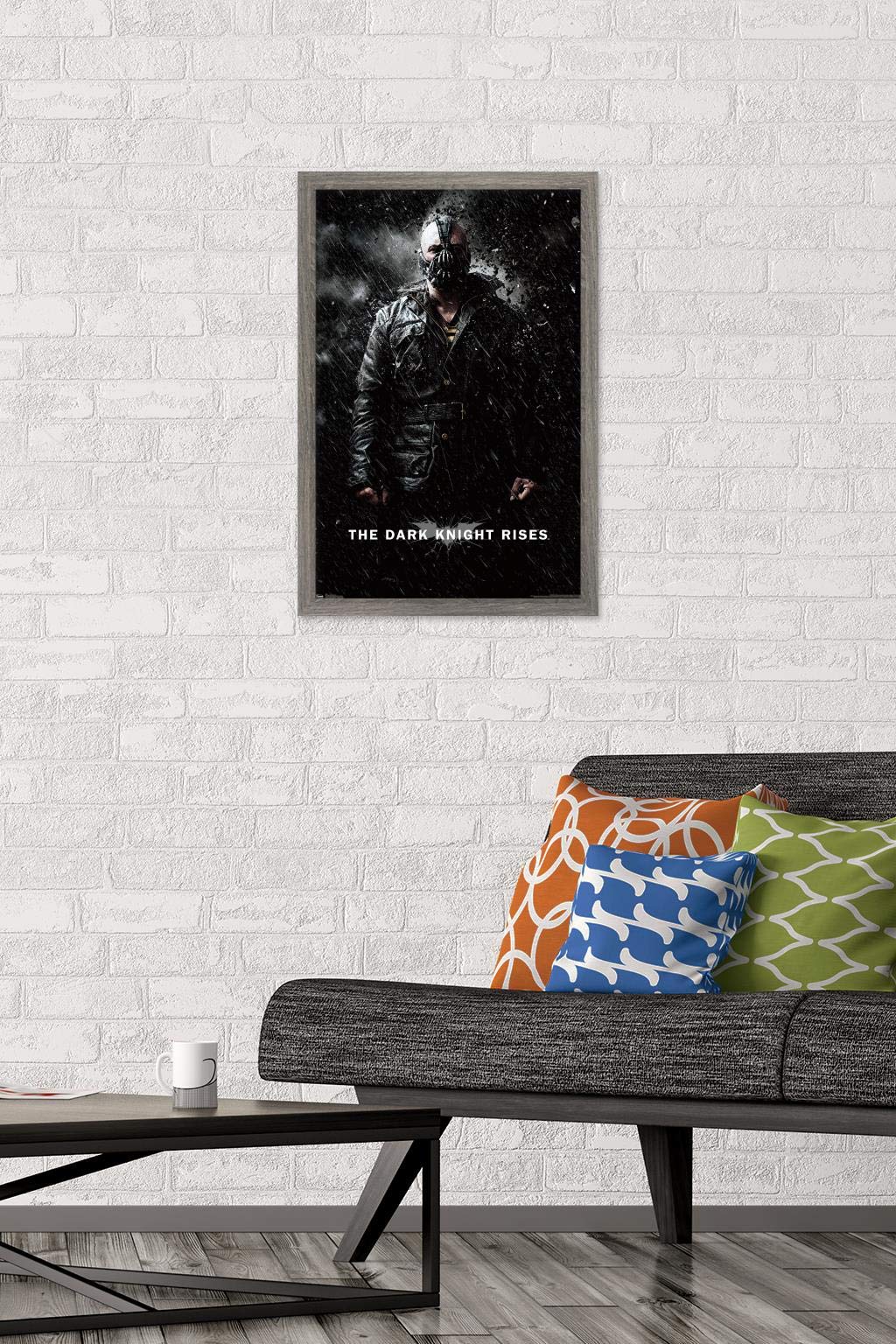 Trends International Dc Comics Movie - The Dark Knight Rises - Bane Rain Wall Poster, 14.725'' X 22.375'', Barnwood Framed Versi