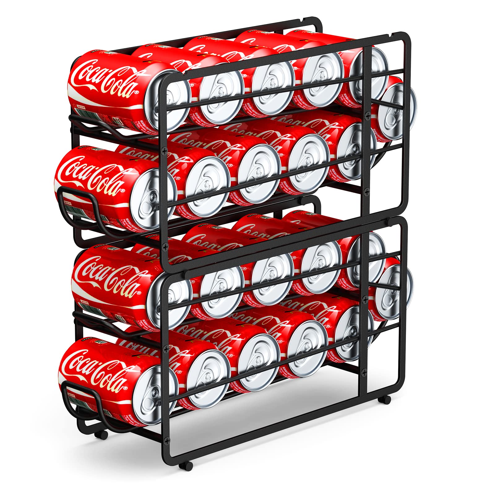 Canyave Soda Can Organizer Storage Rack, 2 Pack Stackable Beverage Soda Can Dispenser Organizer Holder For Refrigerator, Cabinet