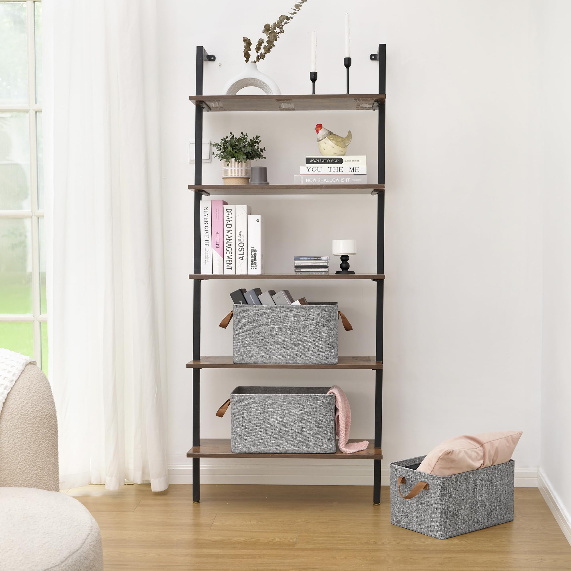 Granny Says Closet Storage Bins, Gray Storage Bins With Handles Metal Frame, Linen Closet Organizers And Storage Baskets Large,