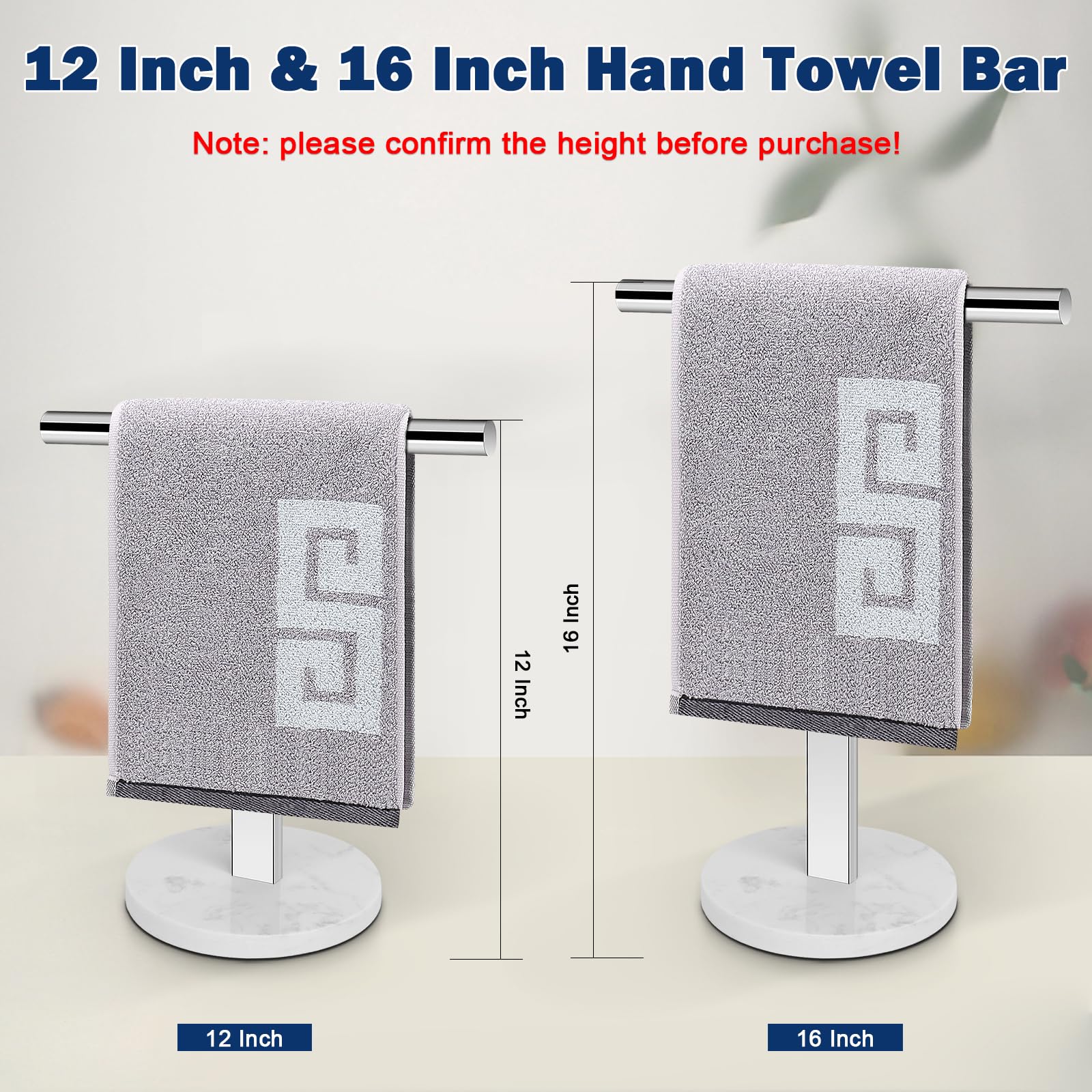 Nearmoon T-Shape Hand Towel Holder-Bathroom Towel Rack-Stand With Balanced Base Towel Bar For Bathroom Kitchen Vanity Countertop