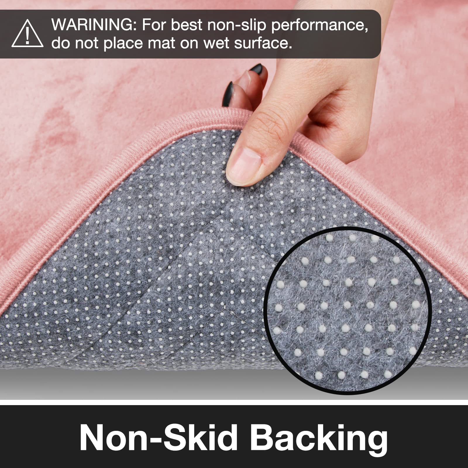 Pink Bath Mat Runner Long Narrow Bathroom Rug Memory Foam Microfiber Bathroom Carpet Non Slip Soft Absorbent Washable Bathrug,16