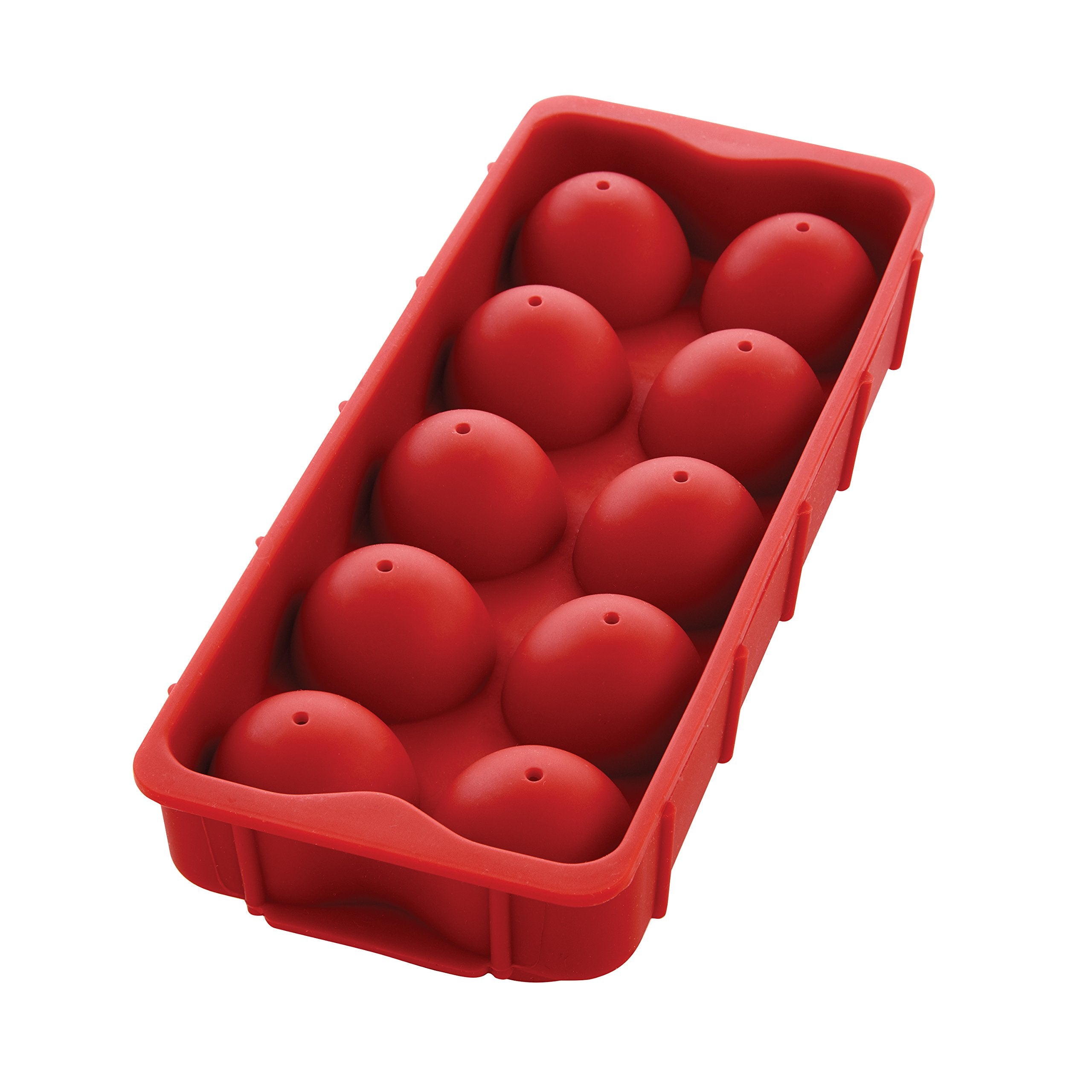Hic Kitchen Cannonball Silicone Ice Cube Tray, European-Grade, Non-Stick, Makes 10 Large Ice Balls