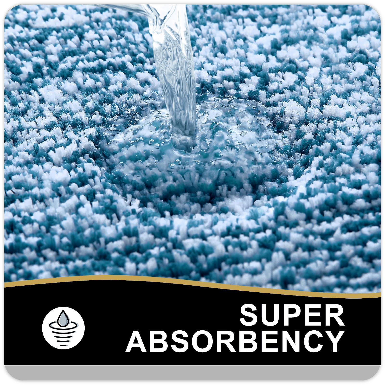 Olanly Luxury Toilet Rug U-Shaped 24X20, Extra Soft And Absorbent Microfiber Bathroom Rugs, Non-Slip Plush Toilet Bath Mat, Mach