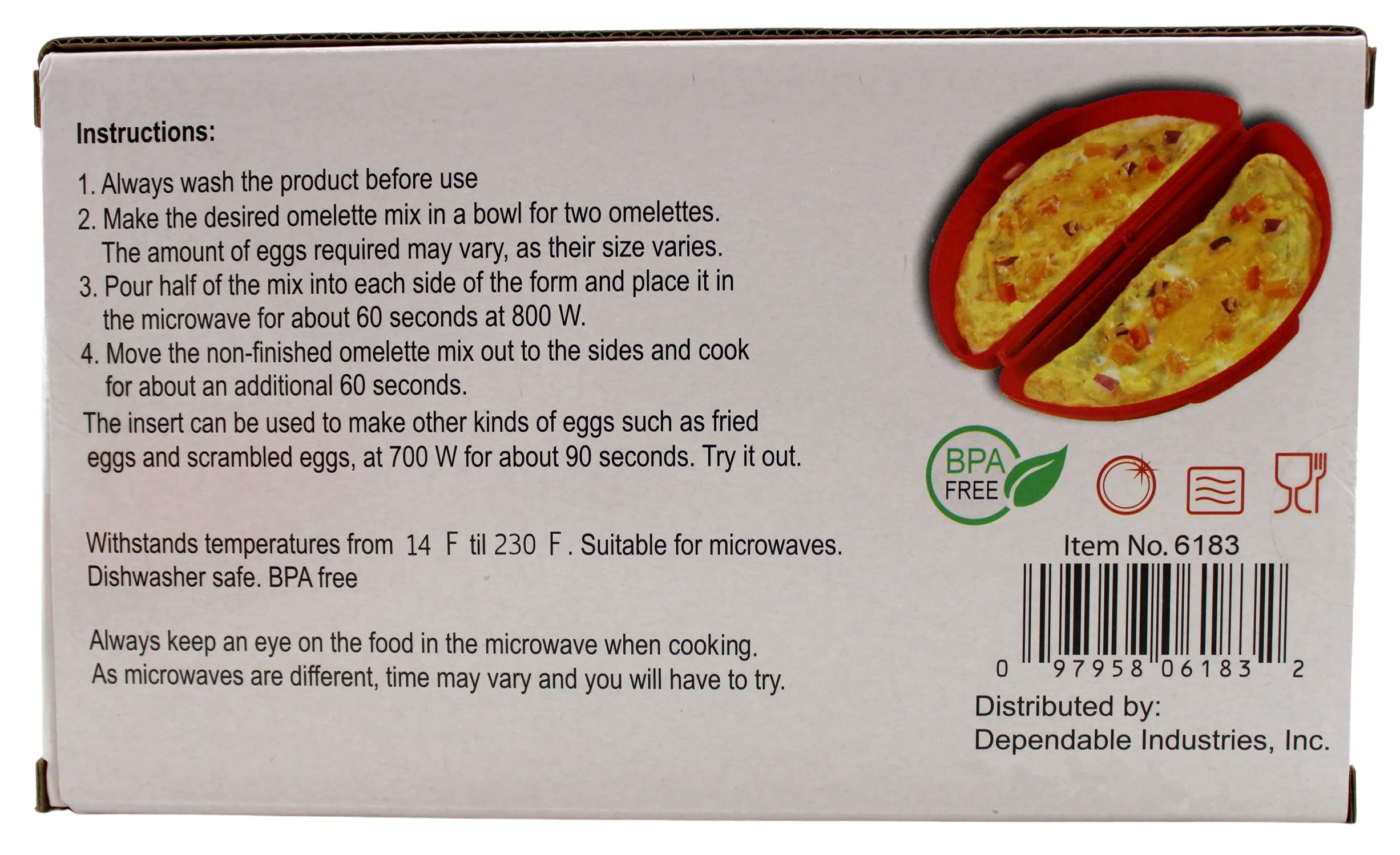 Dependable Industries inc. Essentials Microwaveable Microwave Omelet Pan and 2 Cavity Egg Poacher Set BPA Free Plastic Quick Egg Maker