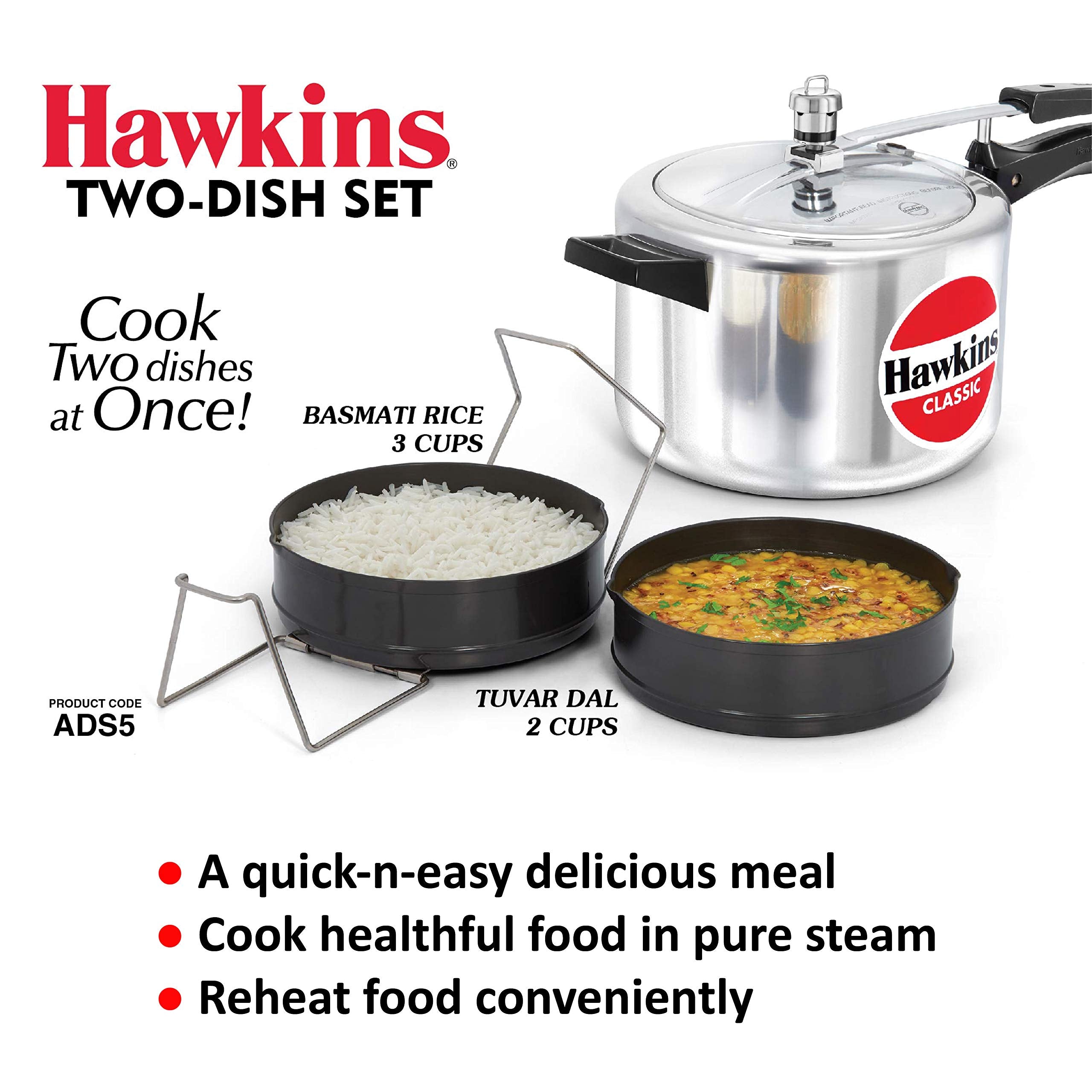 HAWKINS ADS5 Pressure Cooker Dish Set, 2, Black