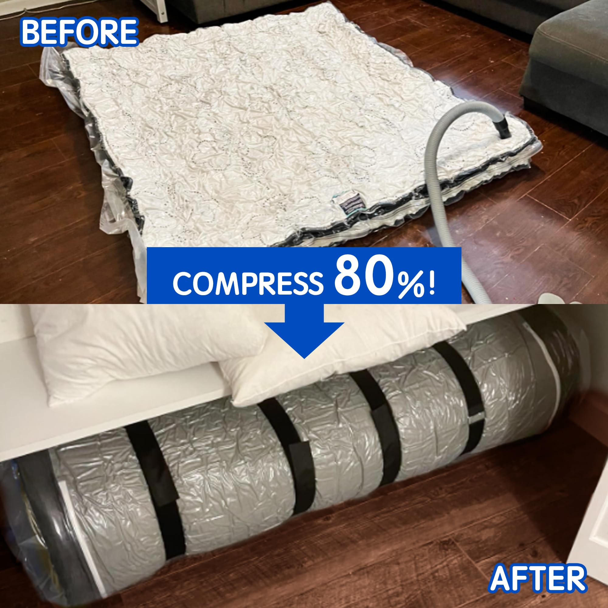Storage Master Vacuum Storage Bag For Twin Size Mattress - Ideal For Memory Foam And Latex Up To 14 Inches - Designed For Easy M