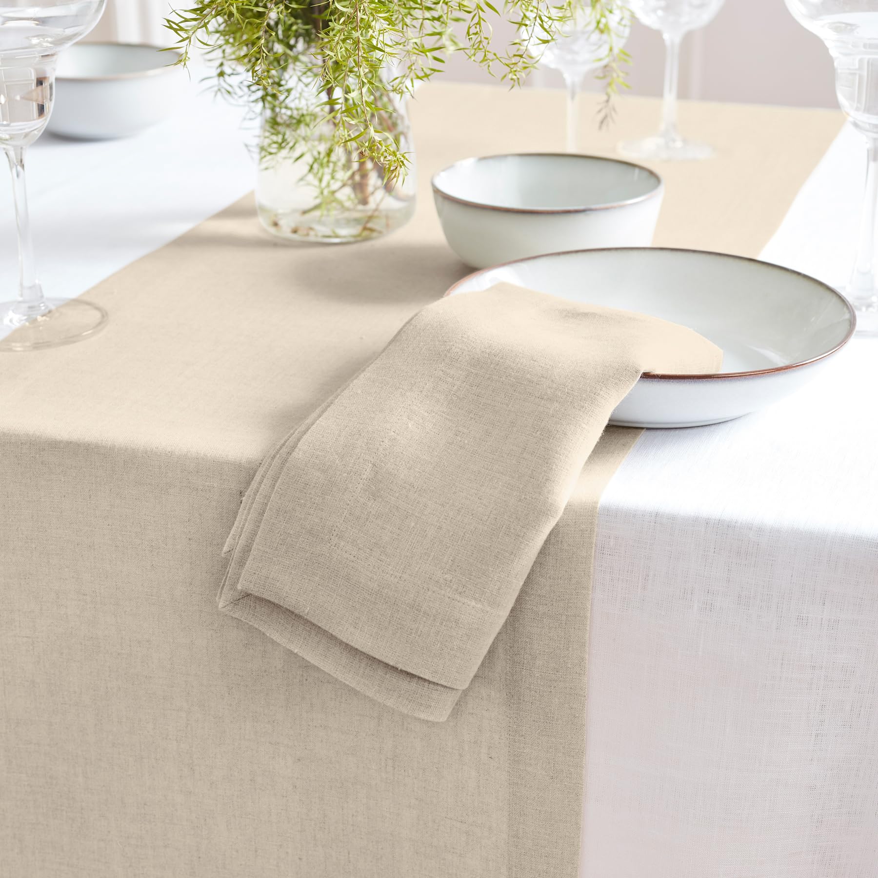 Solino Home Linen Flax Table Runner 48 Inch - 100% Pure Linen Prewashed Short Table Runner 14 X 48 Inch Ideal For Dresser And Co