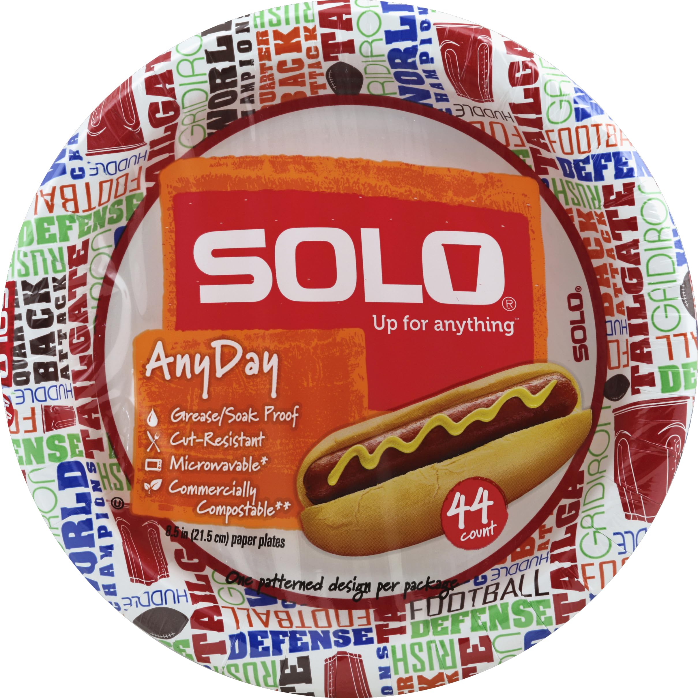 Solo 8 3/4 All Occasion Paper Plates, 44 Count