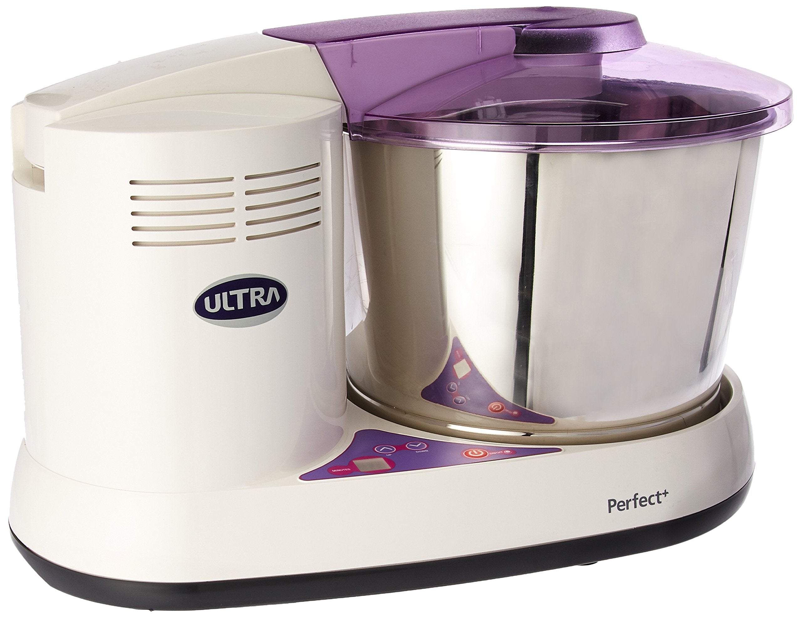 Ultra Perfect+ Table Top 2 Liter Wet Grinder with Atta Kneader & Digital Timer, 110-volt, 2-Liter, Purple