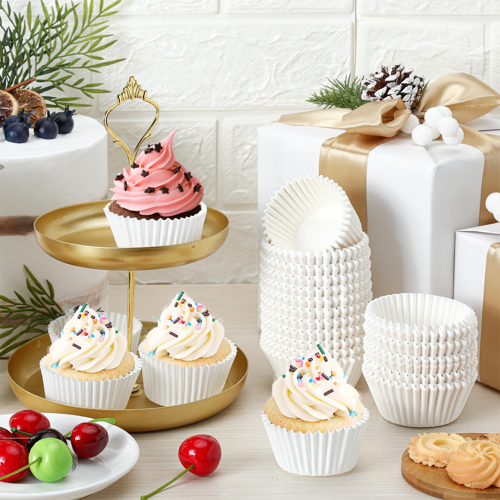 Jinei 5000 Pcs White Cupcake Liners Bulk Cupcake Liners For Baking Paper Cupcake Wrappers Paper Muffin Liners 1.97 Inch Baking C