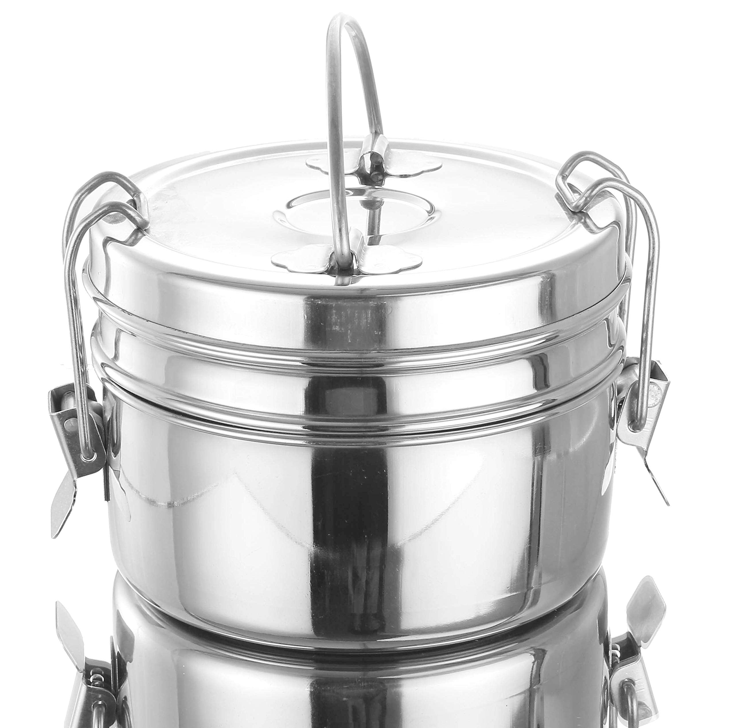 Expresso Stainless Steel Food Grade Lunch Box, Traditional Tiffin Carrier For School And Office, Durable And EcoFriendly (2)
