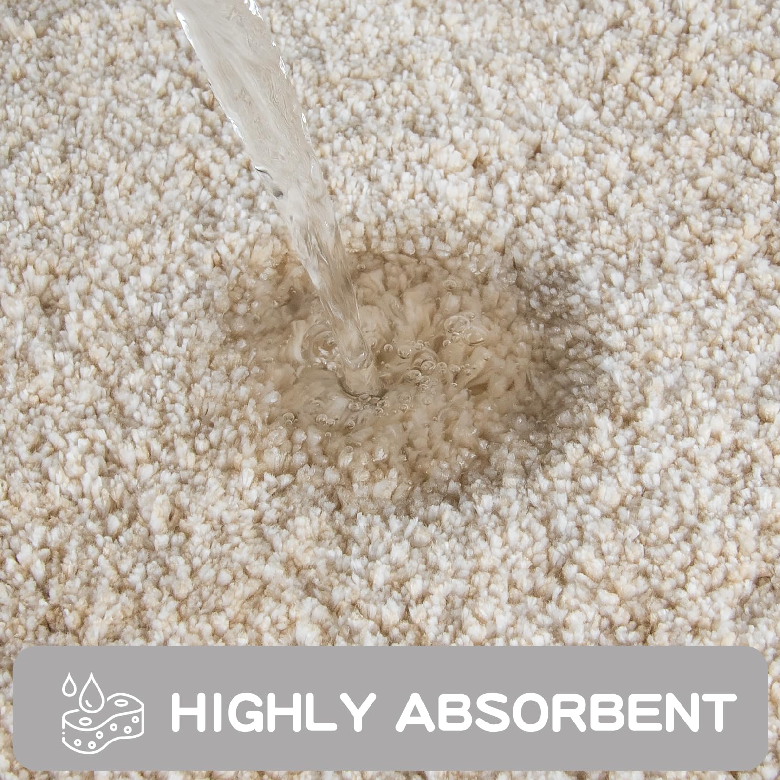 Purrugs Non-Slip Bathroom Rug 30'' X 46'' - Super Absorbent & Quick Dry Shaggy Microfiber Bath Mat, Machine Washable Plush Throw