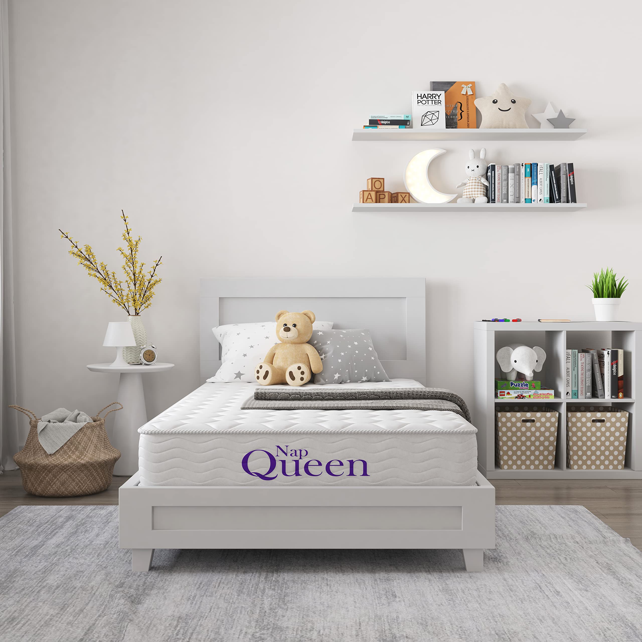 NapQueen 8 Inch Innerspring Twin Size Medium Firm Memory Foam Mattress  Bed in a Box