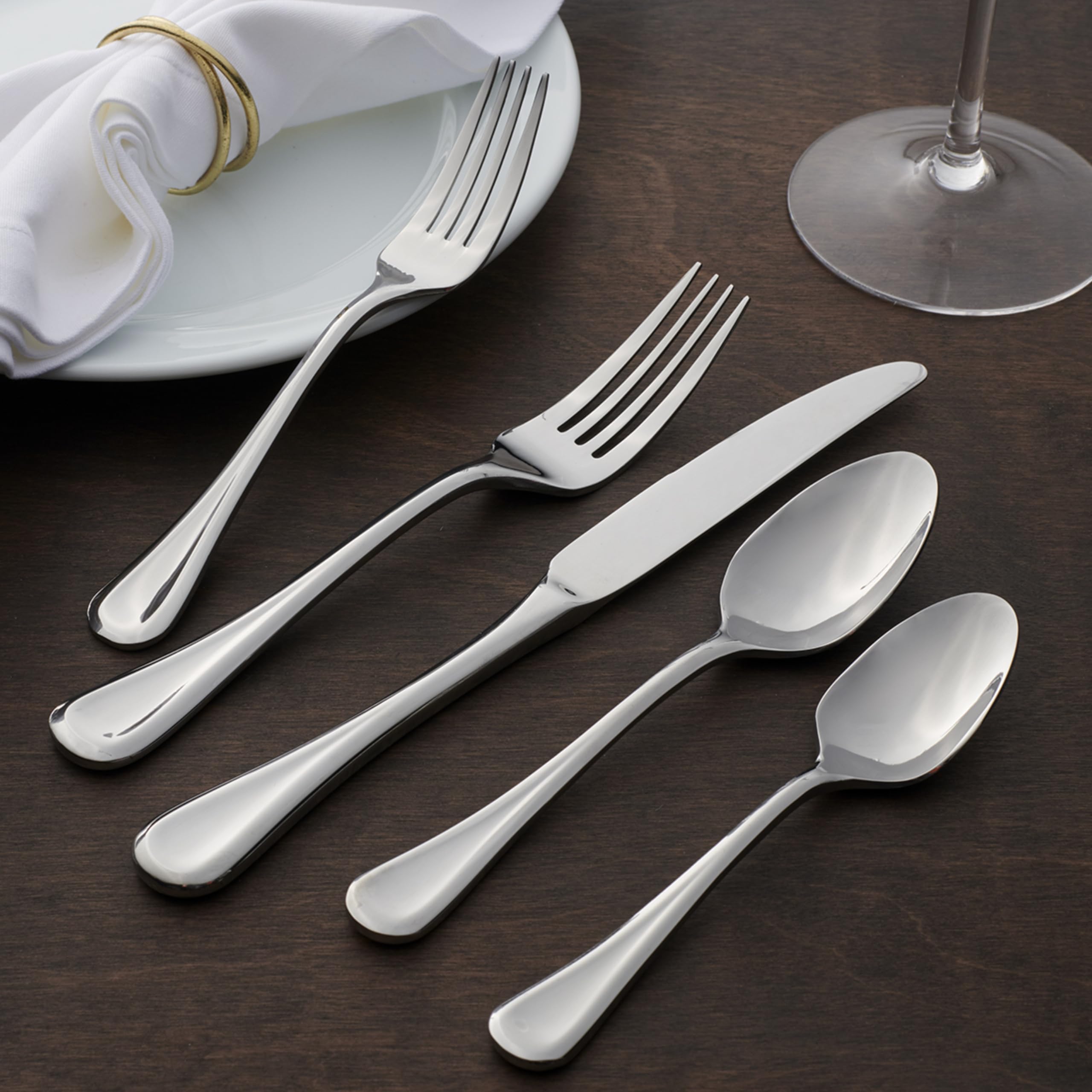 Oneida Virage 20 Piece Everyday Flatware Set, Service For 4, 18/0 Stainless Steel, Silverware Set
