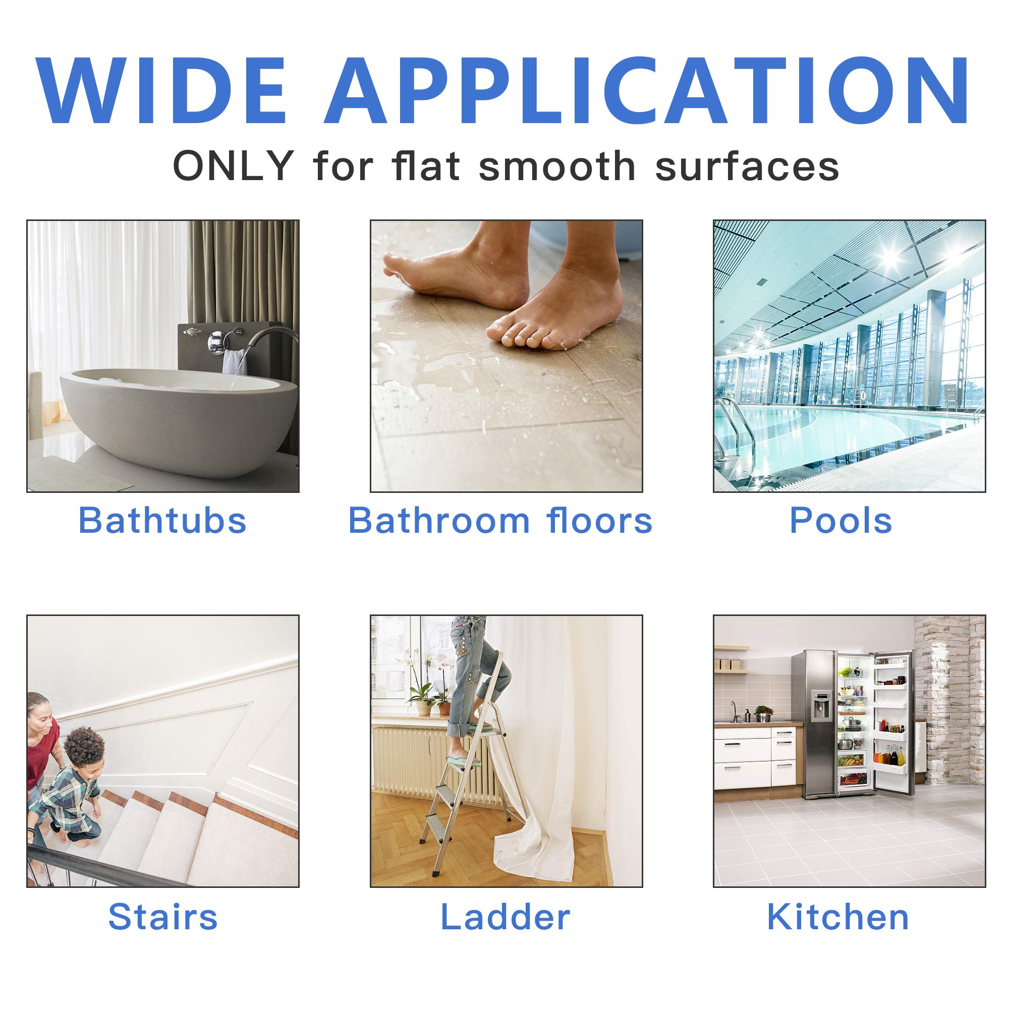 Supkiir Bathtub Non Slip Stickers, 24 Pcs Anti Slip Adhesive Shower Treads With Scraper For Bath, Tub, Shower, Pool, Stairs, Lad