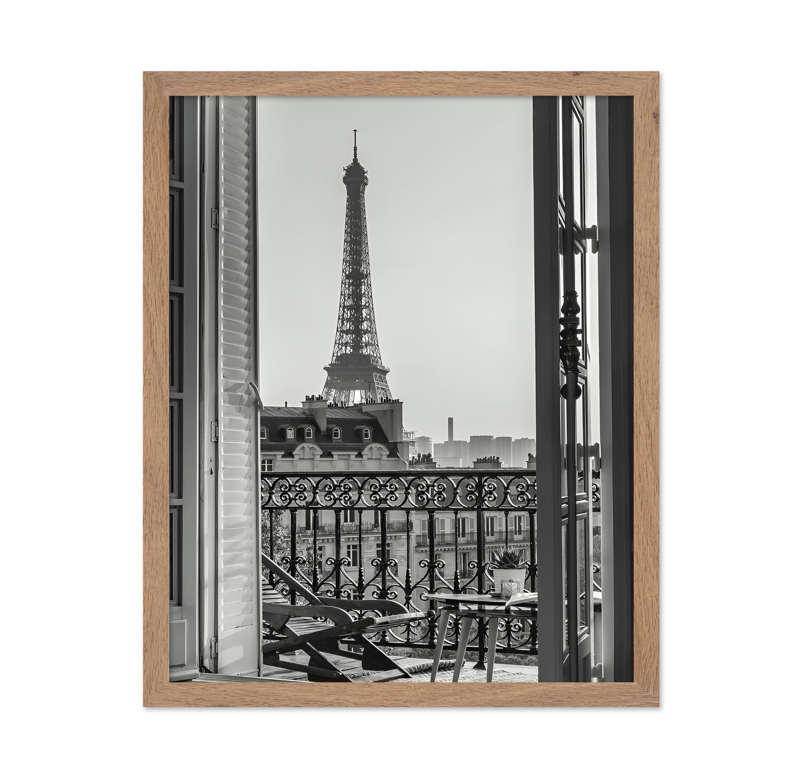 Poster Master Travel Poster - Eiffel Tower Print - Paris Art - View from Balcony Art - Gift for Men, Women, Travel Lover - Perfe
