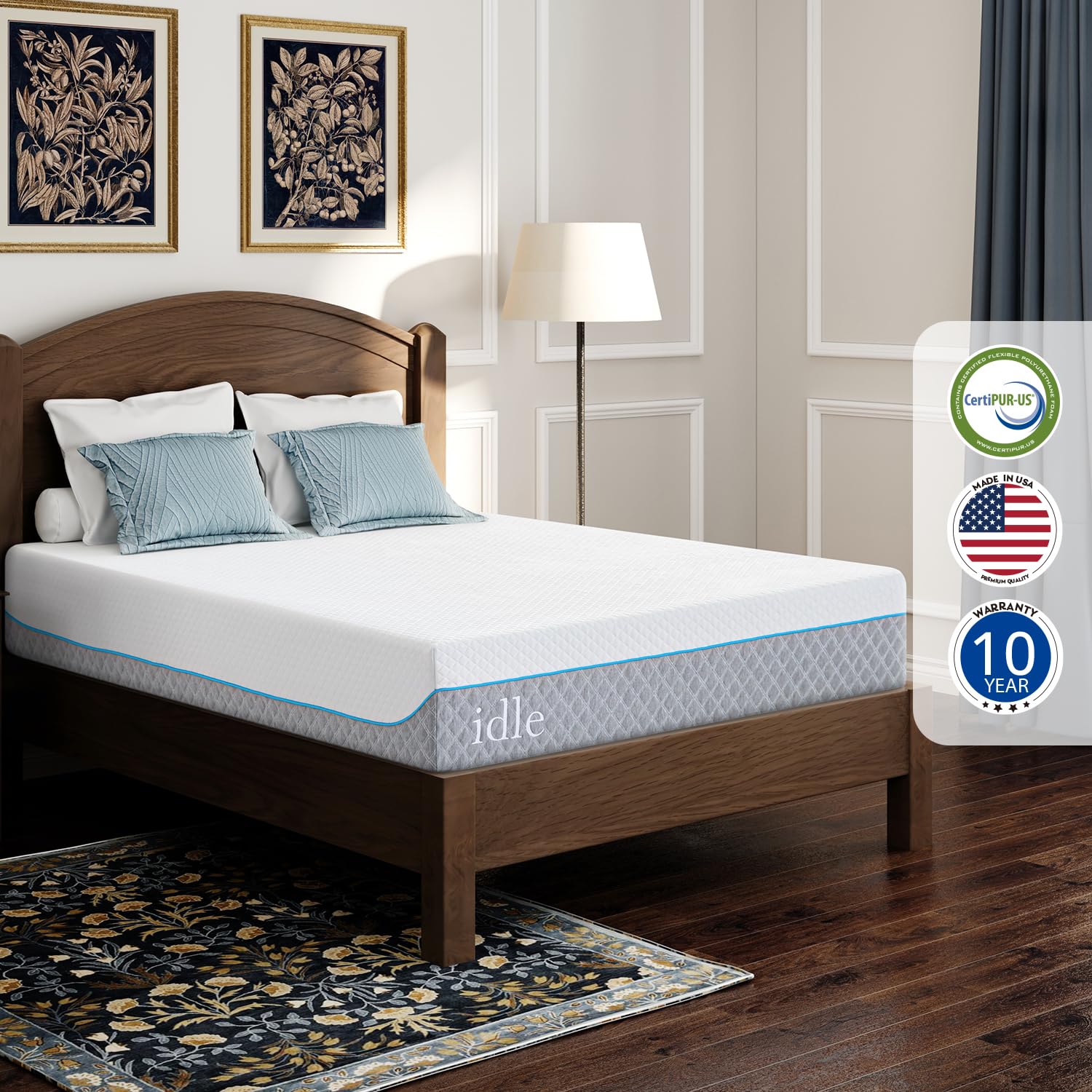 Egohome King Mattress 12 Inch Cooling Gel Memory Foam, Fiberglass Free, Mattress Bed In A Box For Back Pain Relief, Medium Firm,