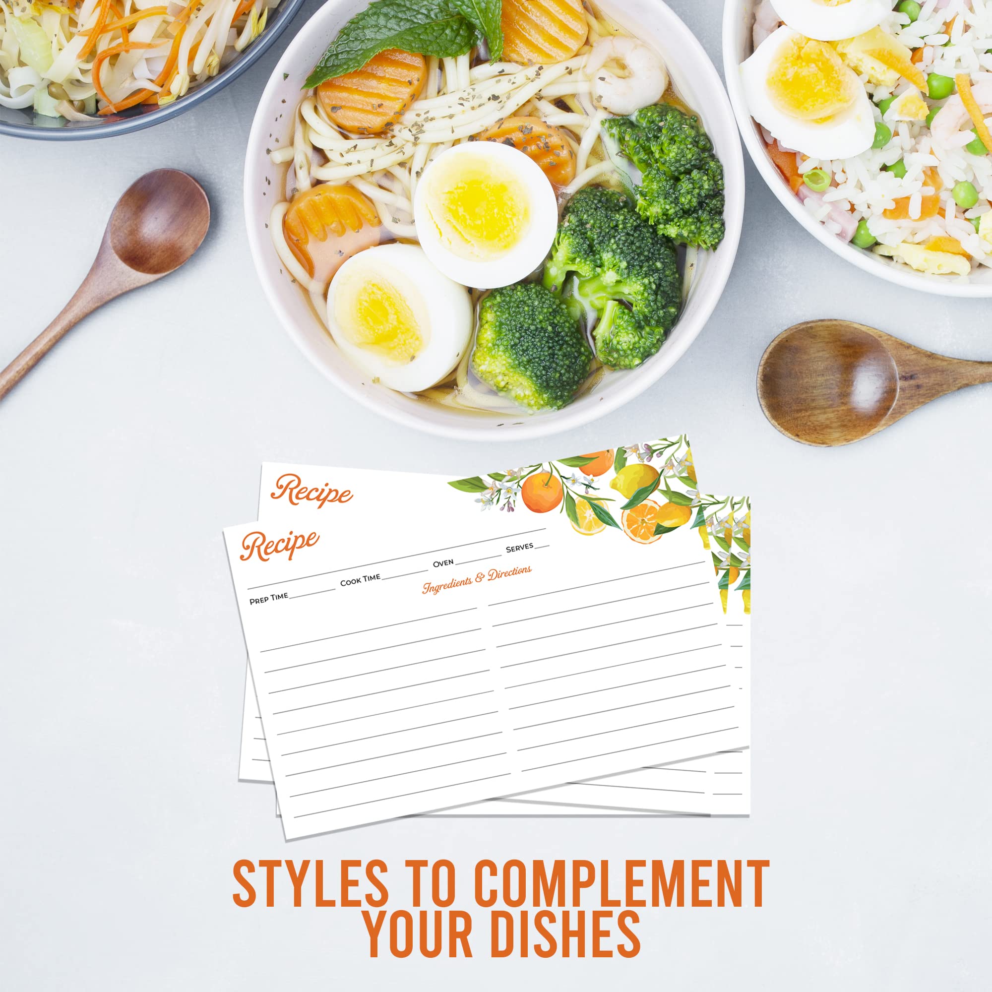 4X6 Recipe Cards Double Sided, 60 Pcs. Recipe Sheets, Kitchen Decor, Premium & Durable Kitchen Supplies, Easy To Write On Recipe