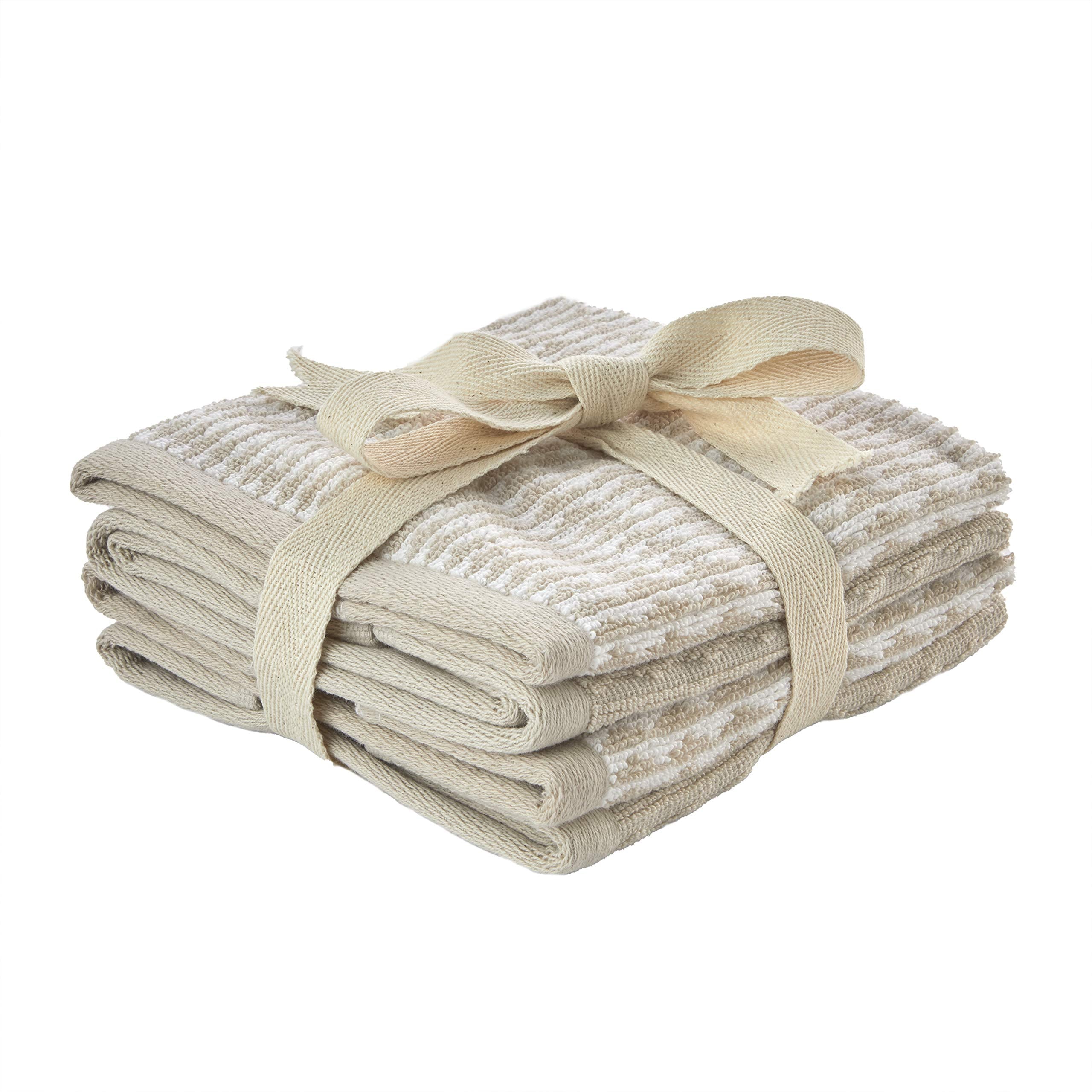 Skl Home Longborough Washcloth (4-Pack), Tan