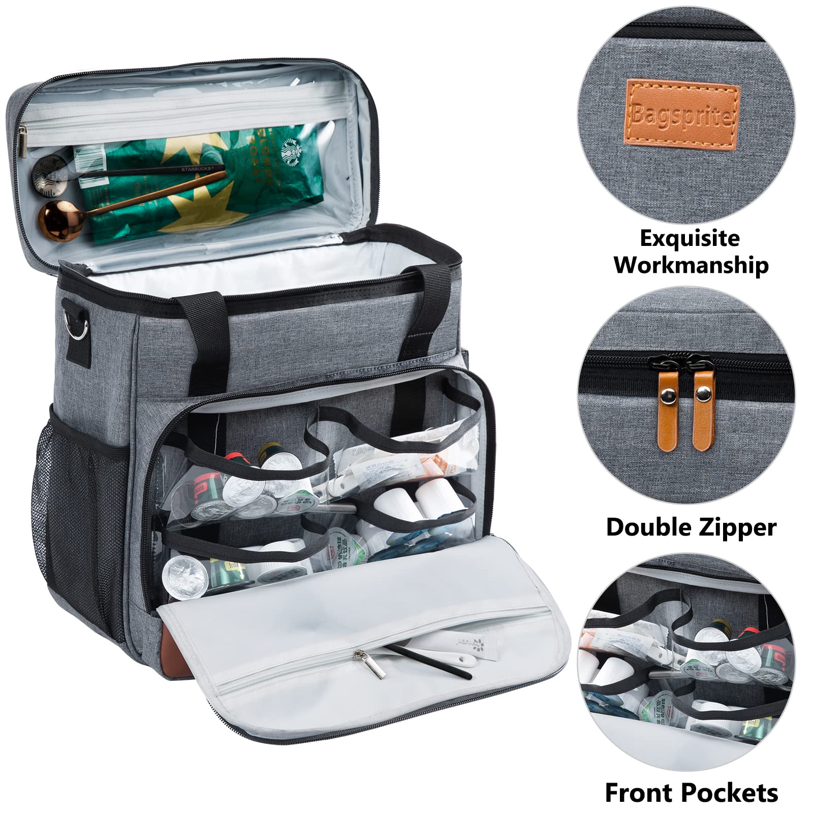 Coffee Maker Travel Bag Compatible With Keurig K-Mini Or K-Mini Plus, Single Serve Coffee Brewer Carrying Case With Multiple Poc