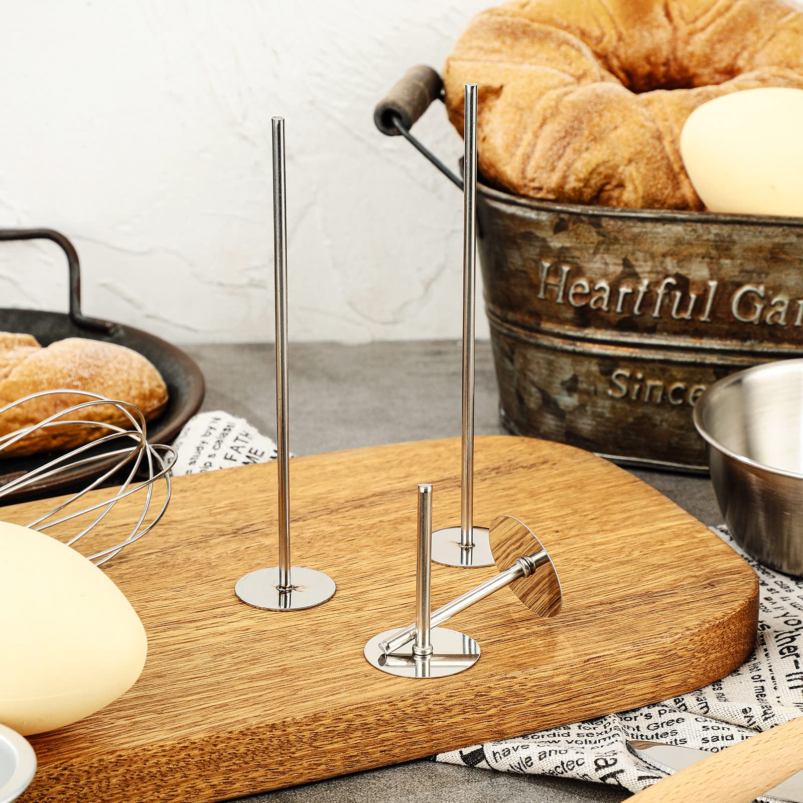 4 Pieces Stainless Steel Cake Heating Core 6 Inch And 2 Inch Silver Heating Rod Cake Baking Supplies For Baby Shower Birthday Pa