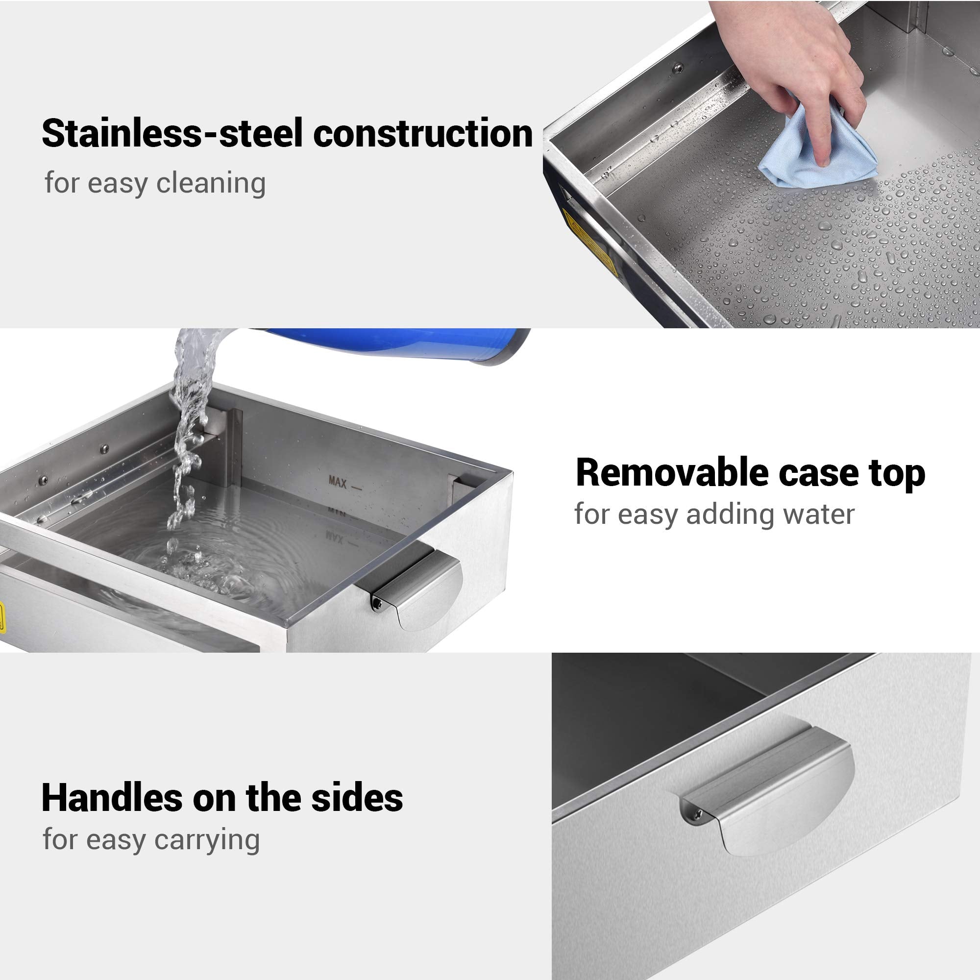 Wechef 1 Layer Rice Noodle Roll Steamer Machine Stainless Steel Extra Tray Cheung Fun