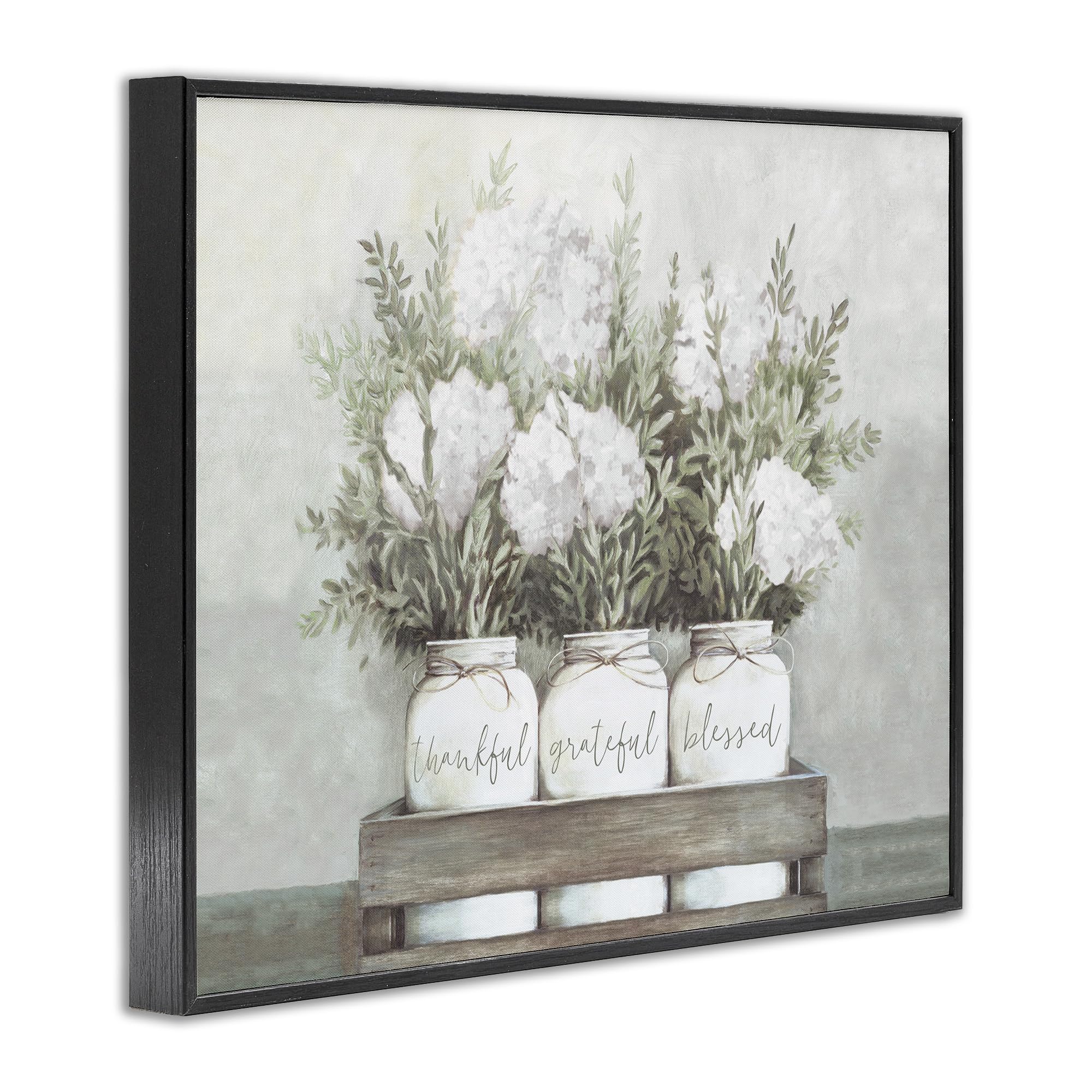 Stupell Industries Pristine Hydrangea Bouquets Thankful Grateful Blessed Sentiment Framed Giclee Art Design By Dogwood Portfolio