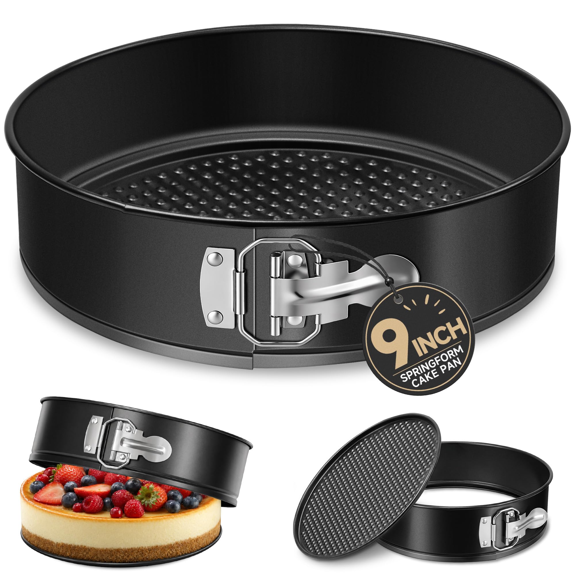 EPXEE 9 Inch Springform Pan, Removable Bottom for Easy Release