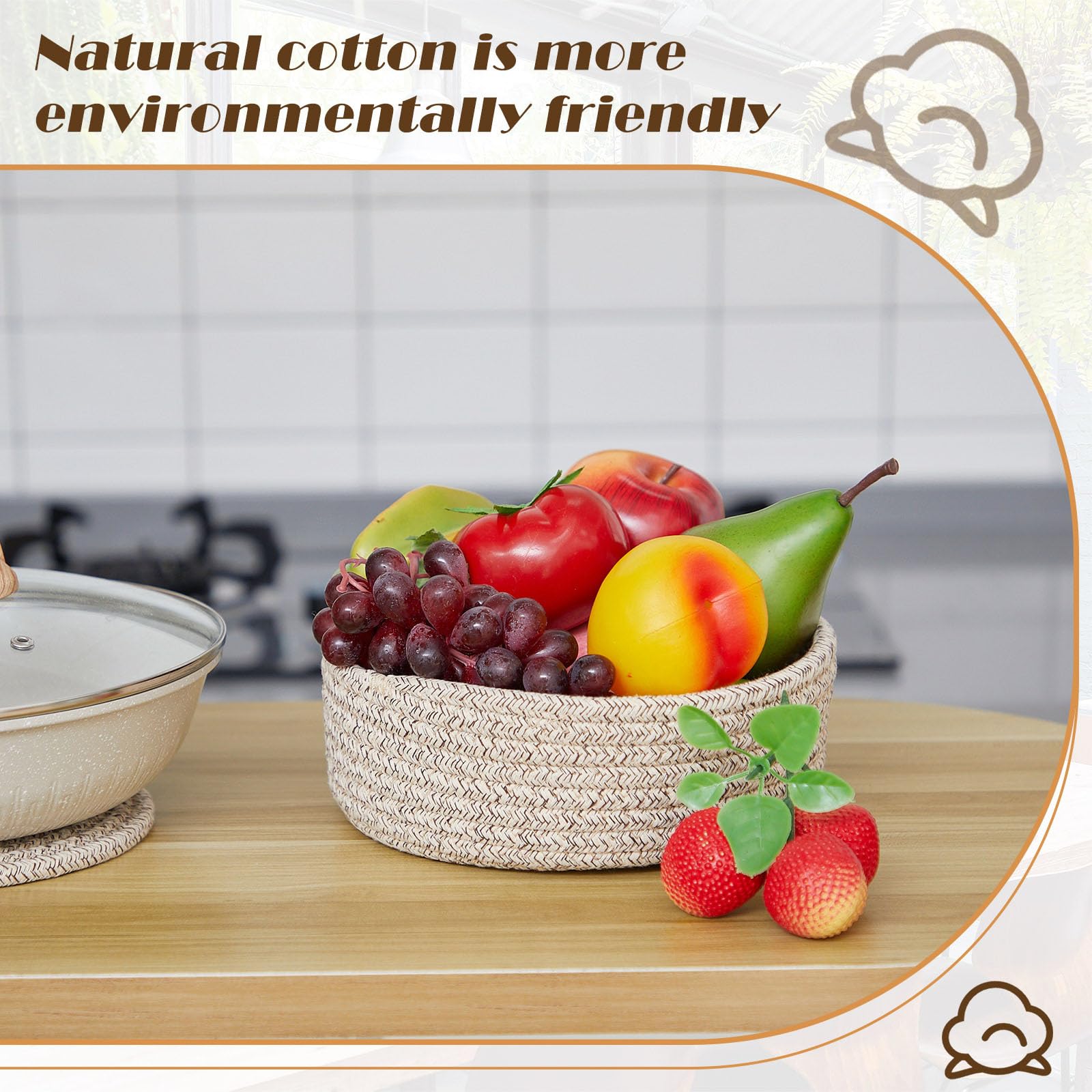 Mumufy 9 Pcs 7 In Cotton Trivets For Hot Dishes With Storage Basket Trivets For Hot Pots And Pans Hot Pads For Kitchen Heat Resi