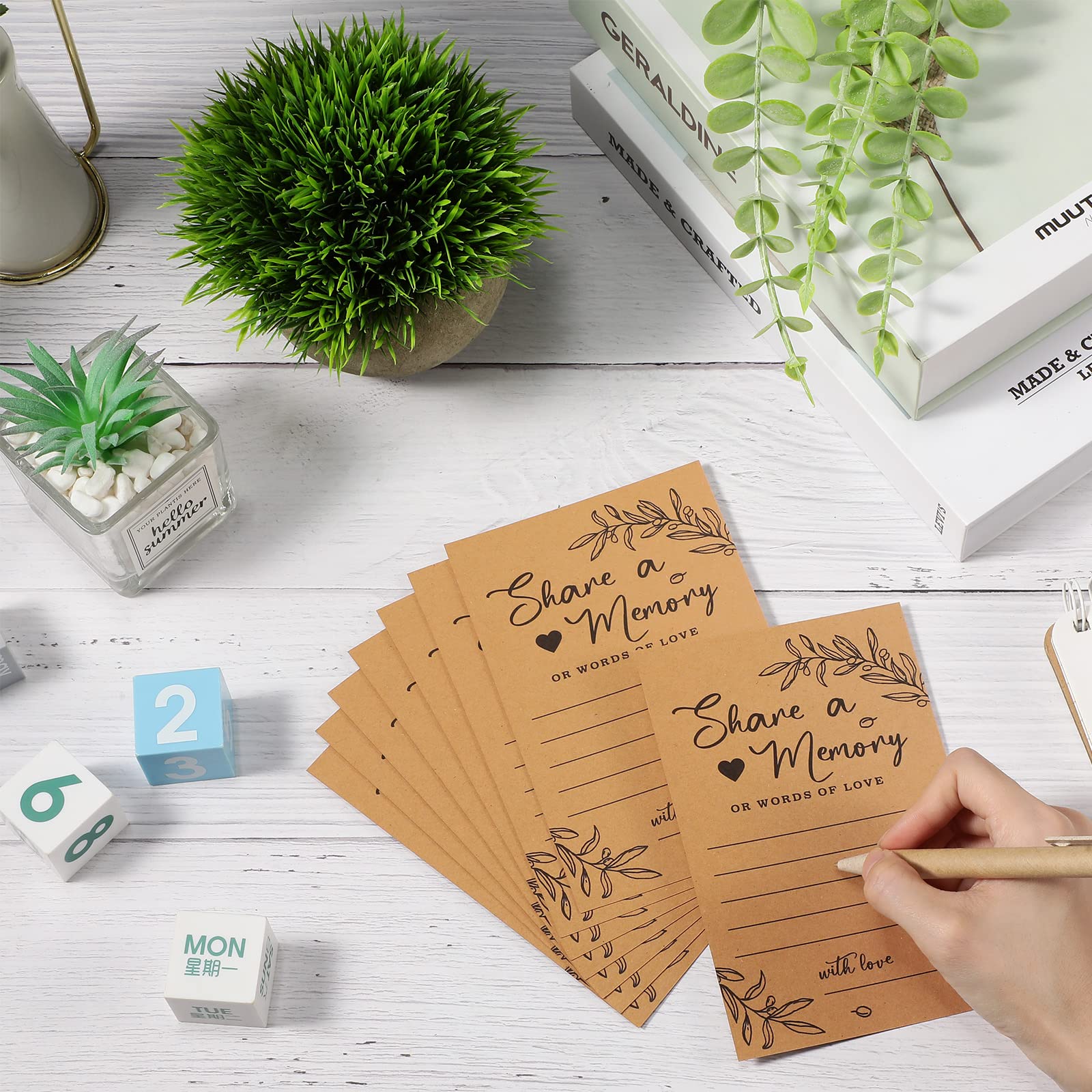Pajean 50 Pcs Share A Memory Cards For Collections Of Life, Memory Cards Box Guest Card Ideas For Funeral Graduation Wedding Bri