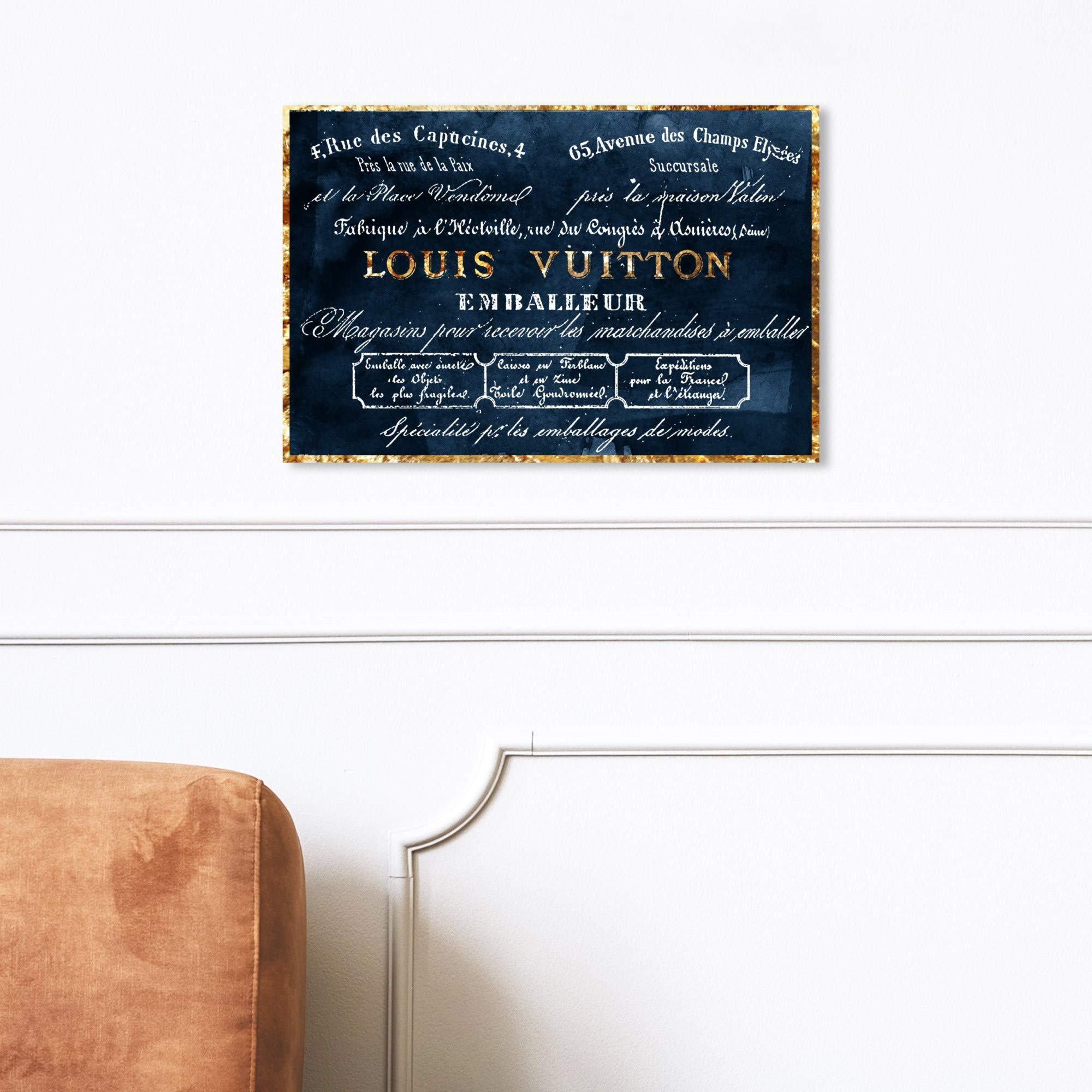 The Oliver Gal Artist Co. Oliver Gal 'Emballeur Navy' Blue Fashion Wall Art Print Premium Canvas 24'' X 16''