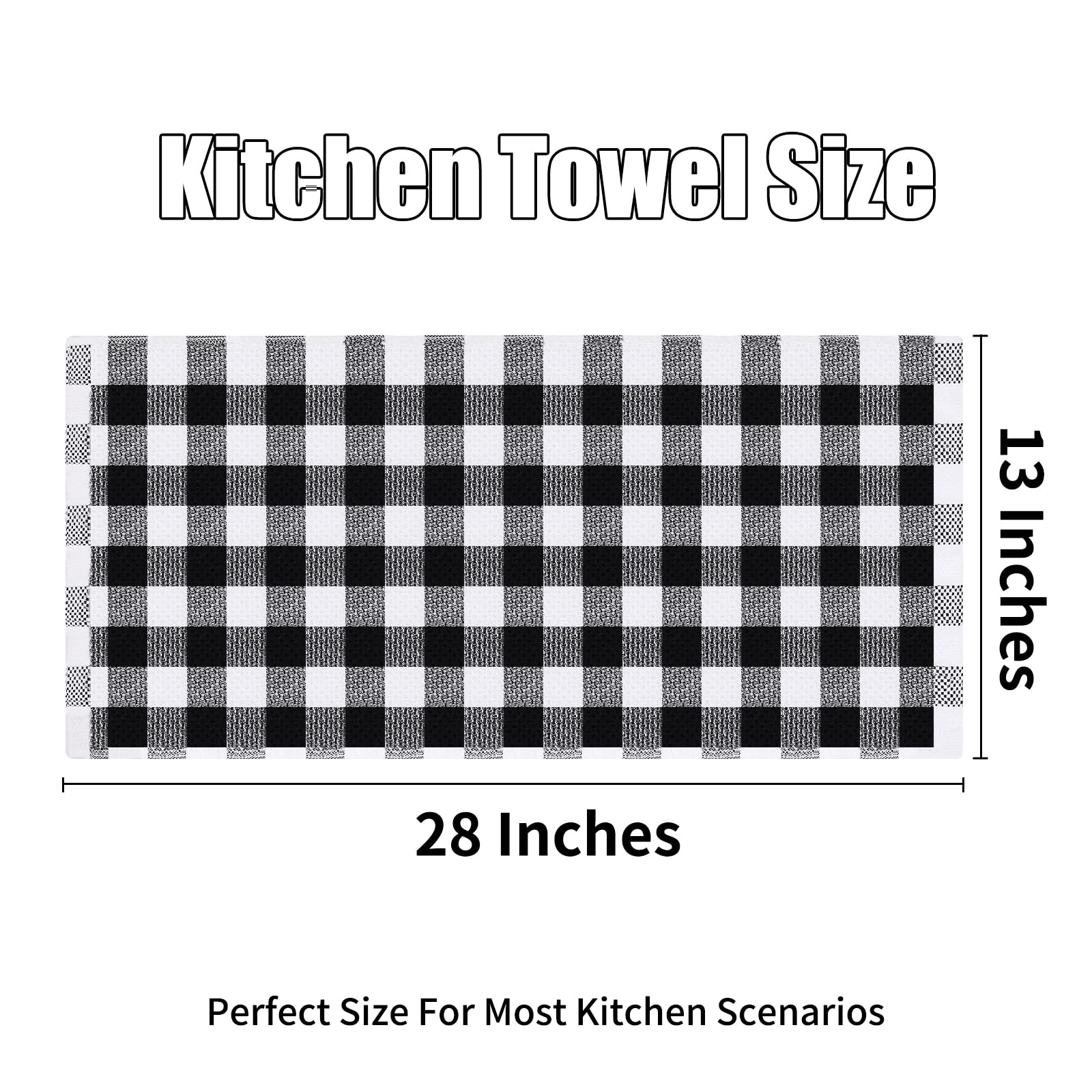 Homing Buffalo Plaid Kitchen Towels Set, 4 Pack 100% Cotton Waffle Weave Dish Towels For Kitchen, Super Soft Absorbent Kitchen H