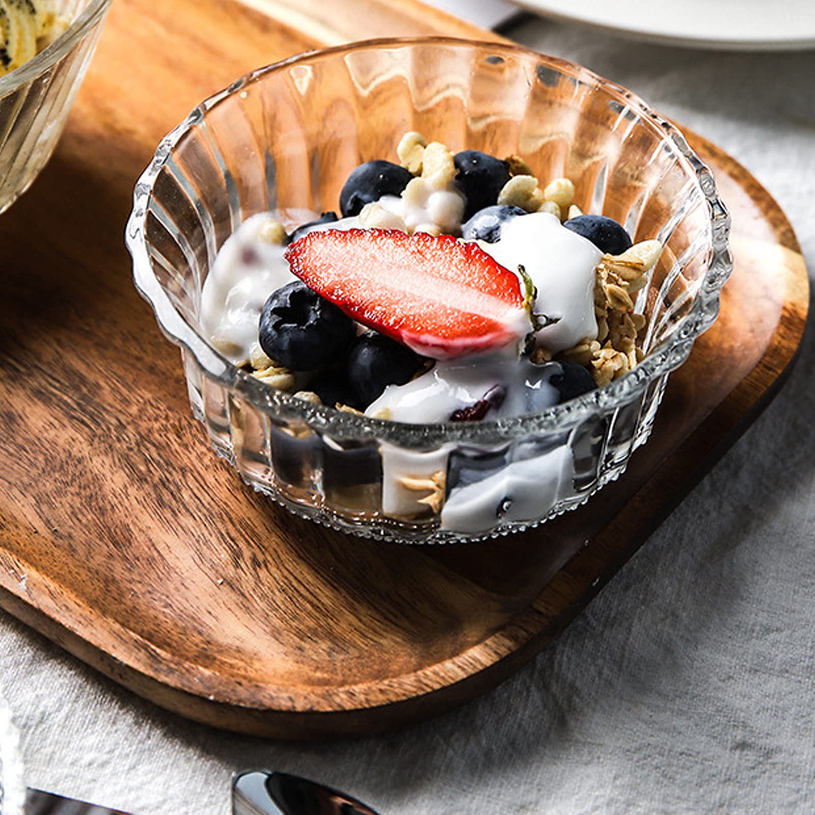 Frcctre 16 Pack 4 Inch Glass Bowls, 8.5 Oz Mini Glass Prep Bowls Salad Bowls Dessert Bowls Candy Bowl Serving Bowls For Kitchen