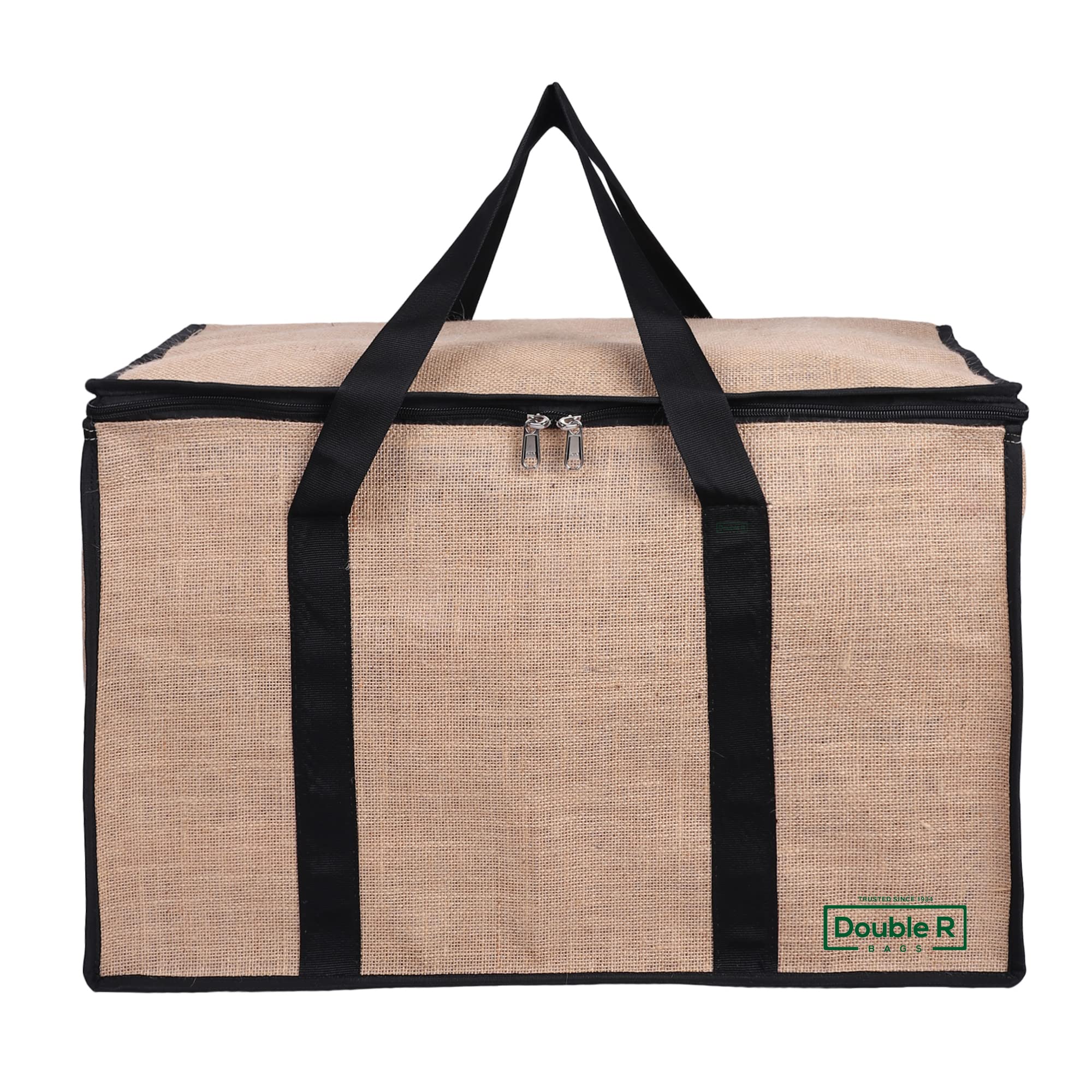Double R Bags Large Jute Storage Bag For Clothes, Toys, Bedding & Blankets  70L, 1 Compartment, MoistureProof Organizer With Z