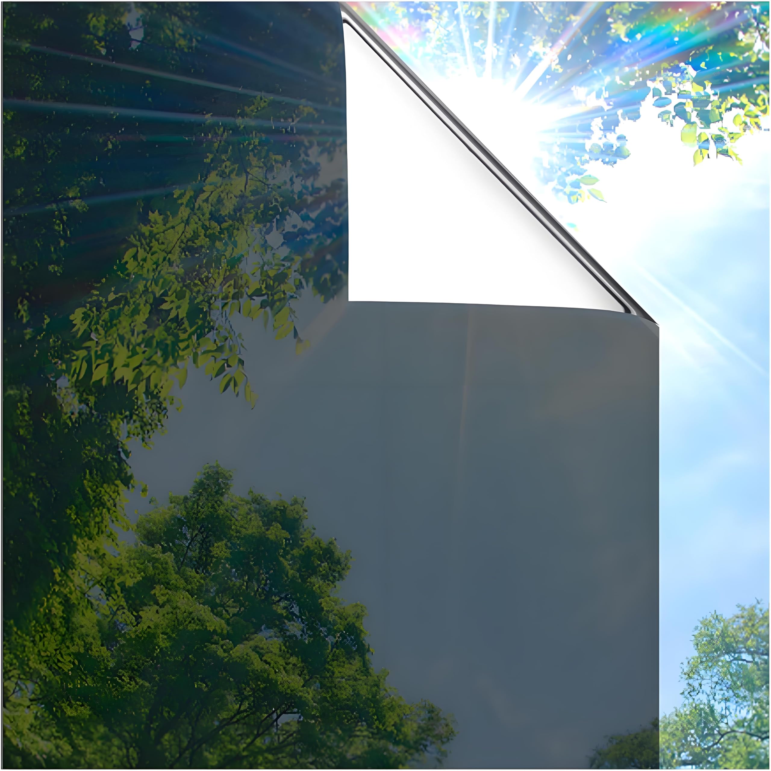 Coavas One Way Privacy Window Film, Sun Blocking Reflective Window Film See Out Not in, Heat Control Window Tint for Home, Anti 
