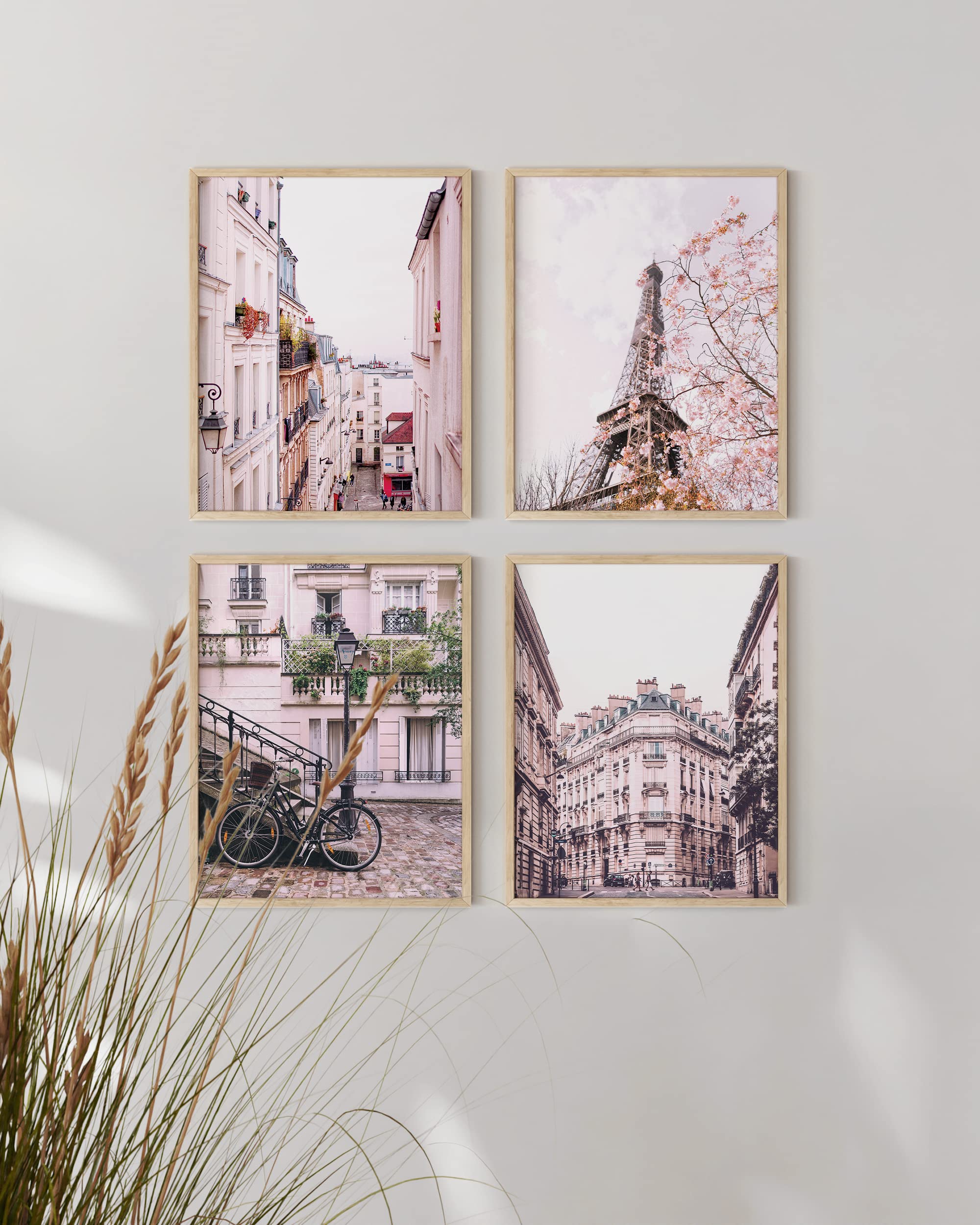 HAUS AND HUES Pink Paris Wall Decor Set of 4 Paris Wall Art and Paris Themed Bedroom Decor  Paris Decor for Bedroom  Paris Poster  Preppy Room Decor  Paris Bathroom Decor (8'' x 10''  UNFRAMED)