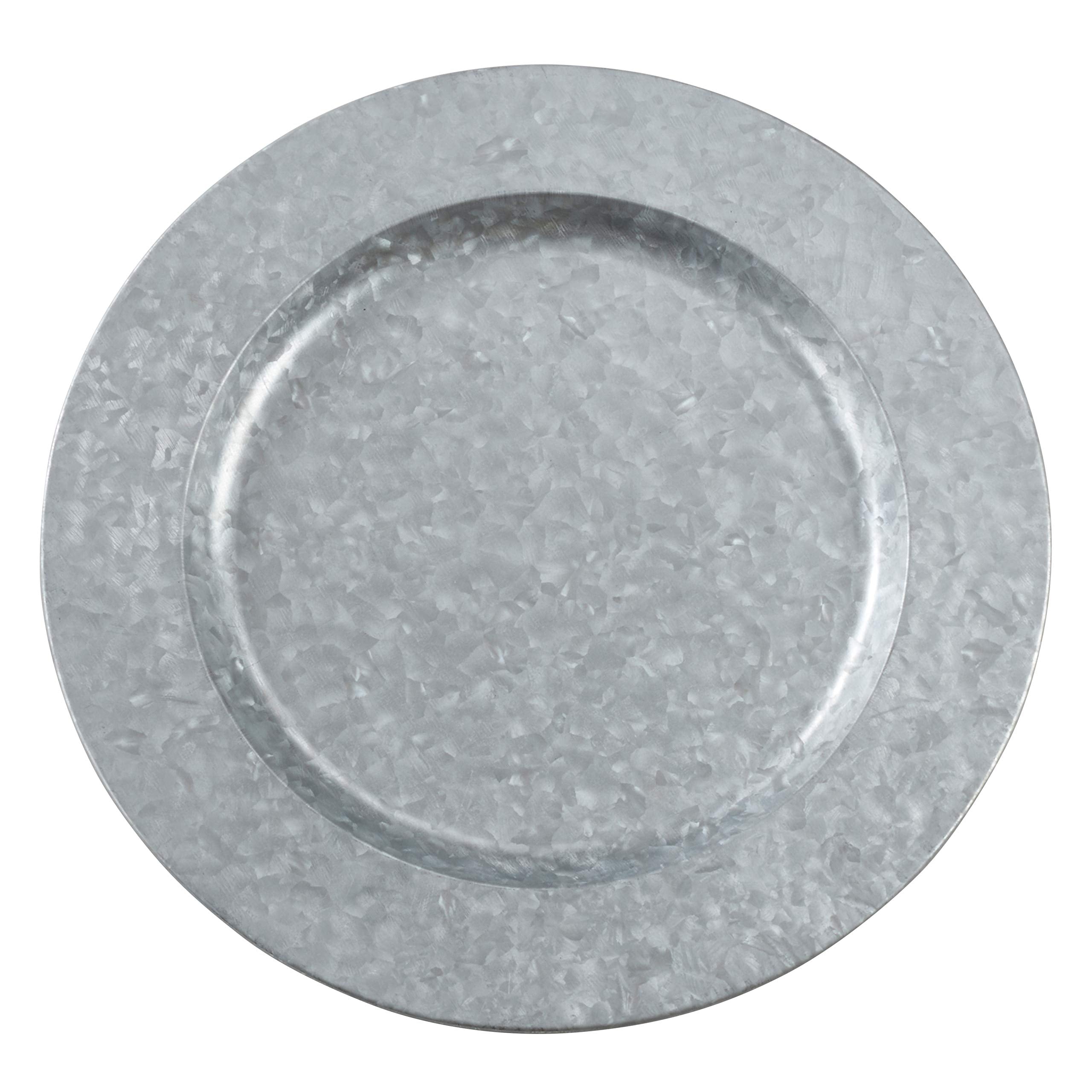 Saro Lifestyle Polished Galvanized Charger Plates (Set Of 4)