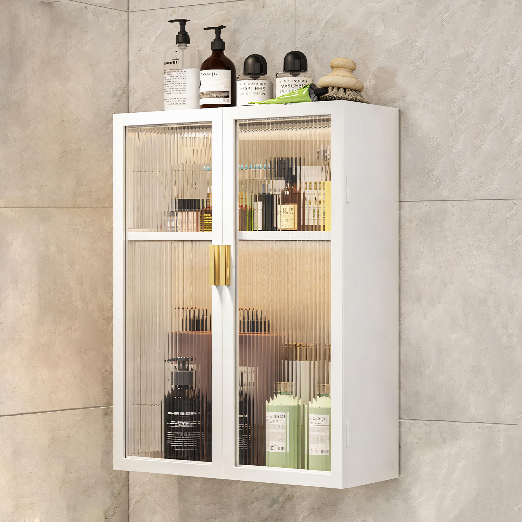 Miorah Bathroom Storage Cabinet | Bathroom Accessories Set, Washroom Organiser Cabinet | 2 Layer, Space Saving Carbon Steel Shel