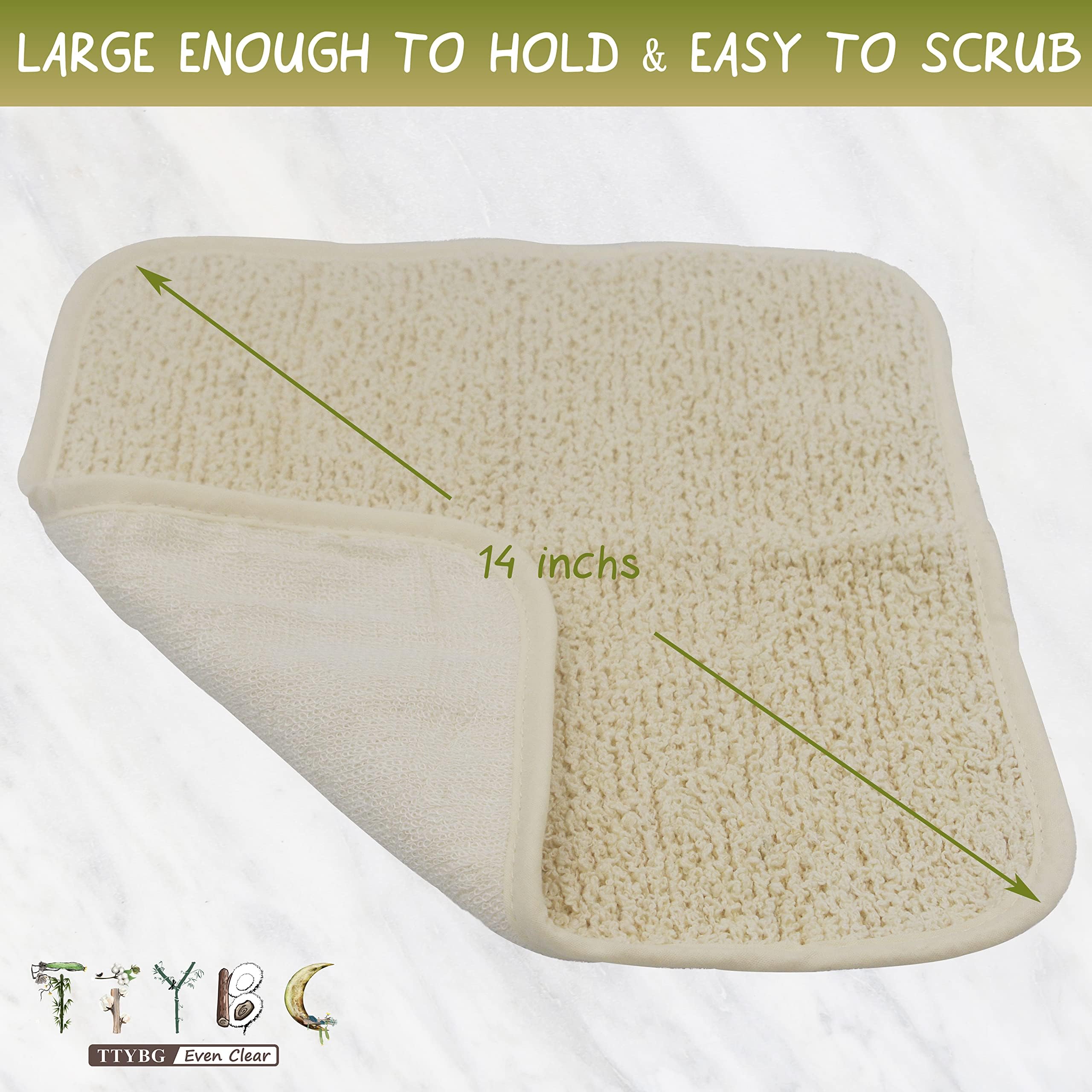 Natural Organic Ramie And Rayon Made From Bamboo Dual Sided Washcloths Hand Towels Ultra Soft For Shower Bath Spa, Gentle For Bo
