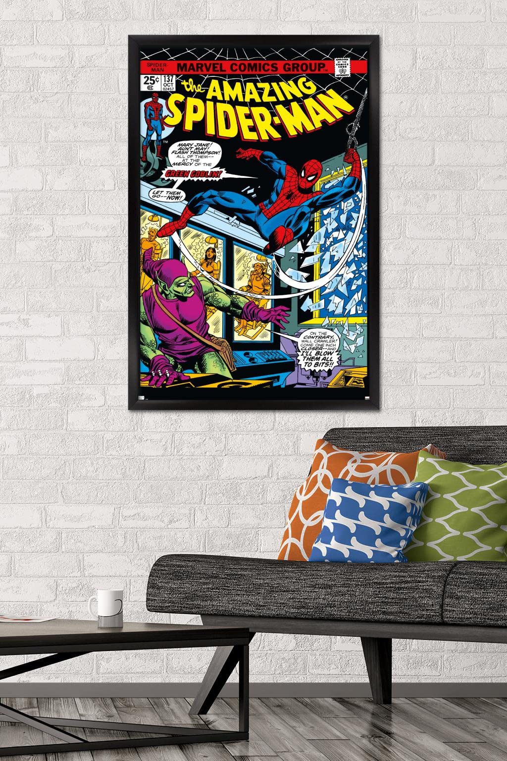 Trends International Marvel Comics - Spider-Man - Amazing Spider-Man #137 Wall Poster, 22.37'' X 34.00'', Black Framed Version