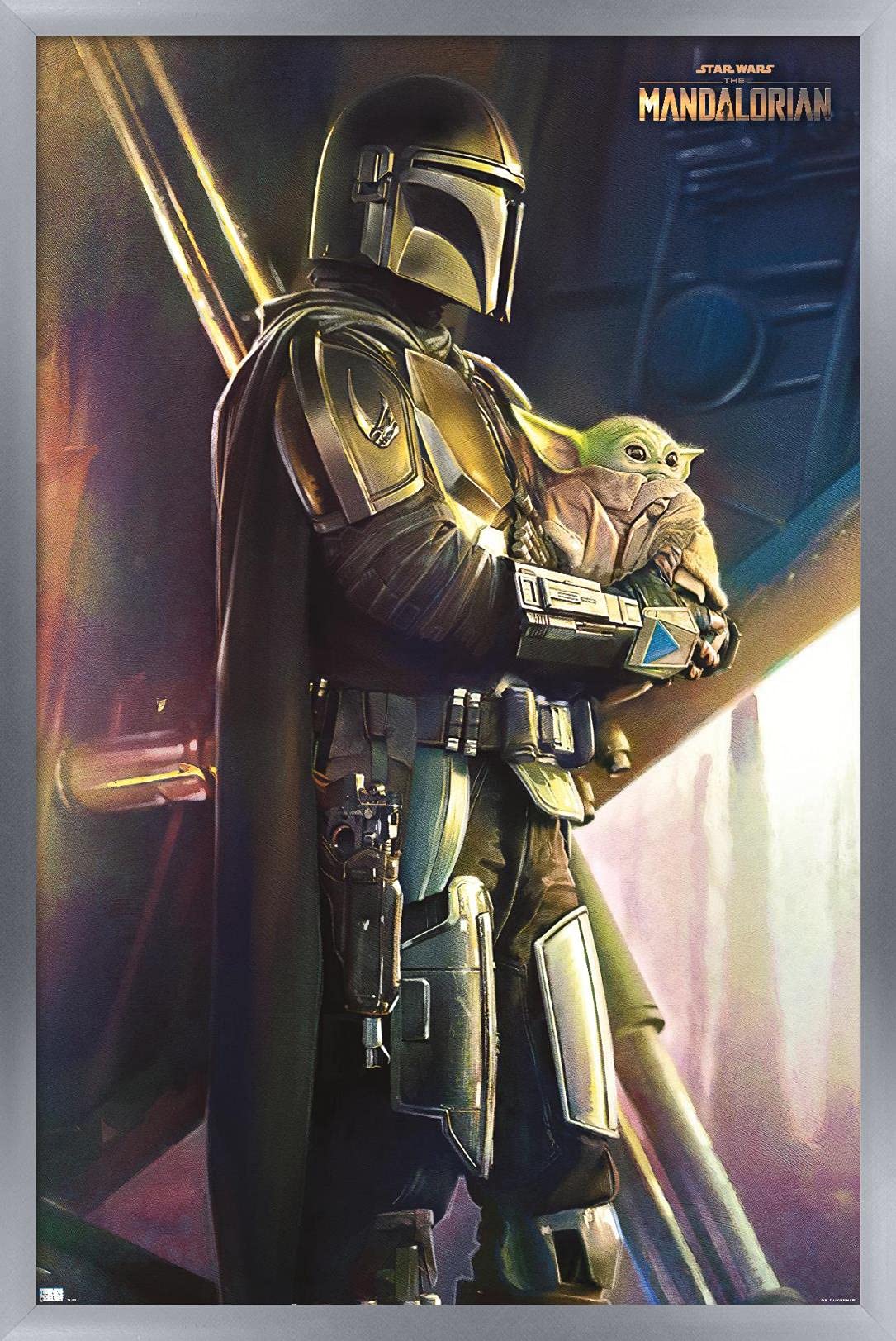 Trends International Star Wars: The Mandalorian - Held Wall Poster, 22.375'' X 34'', Silver Framed Version